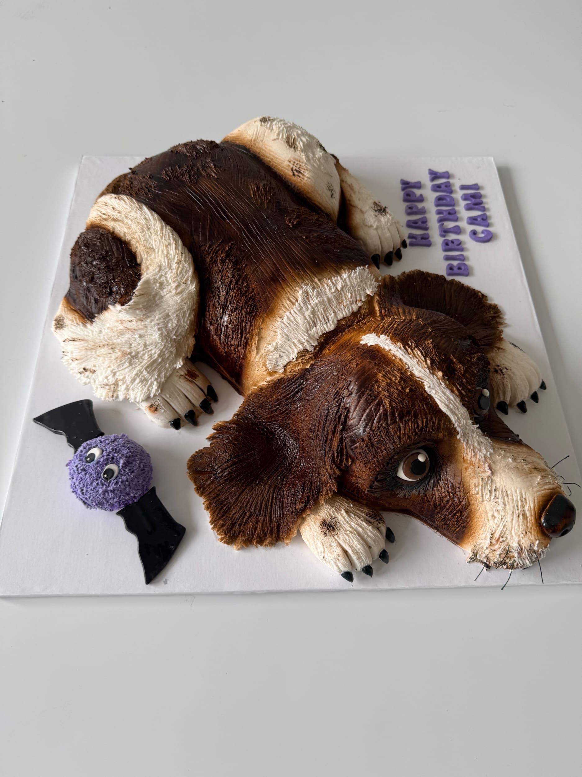 3d animal - dog cake in fondant - custom cake