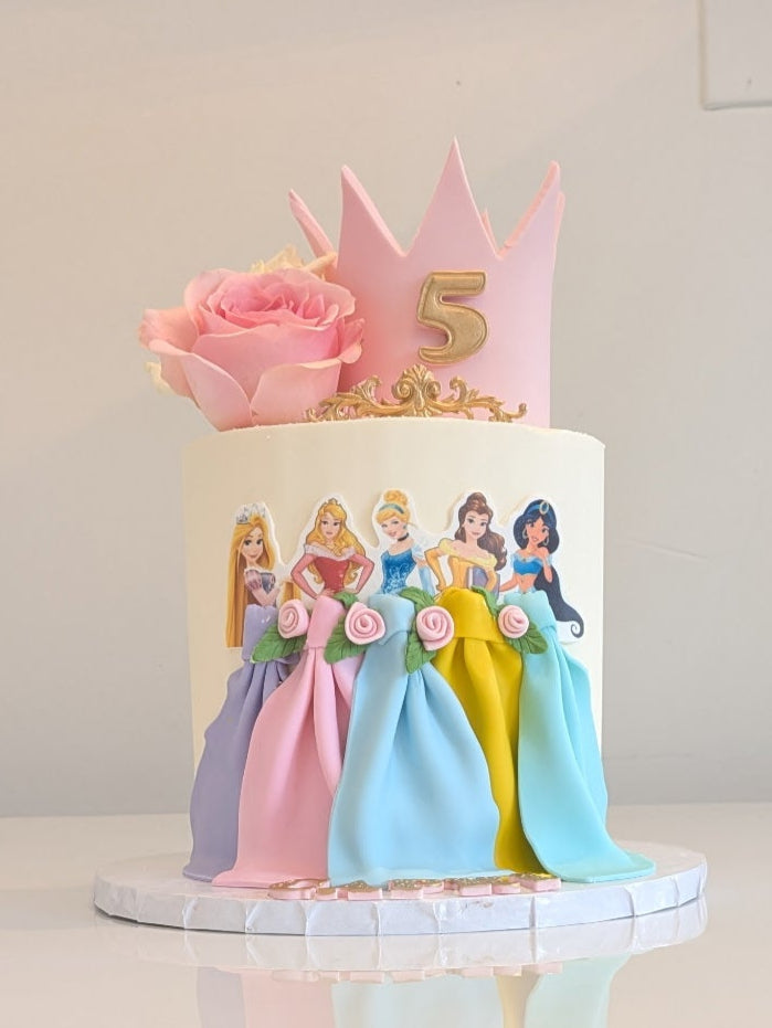 Disney Princess and Crown on Buttercream