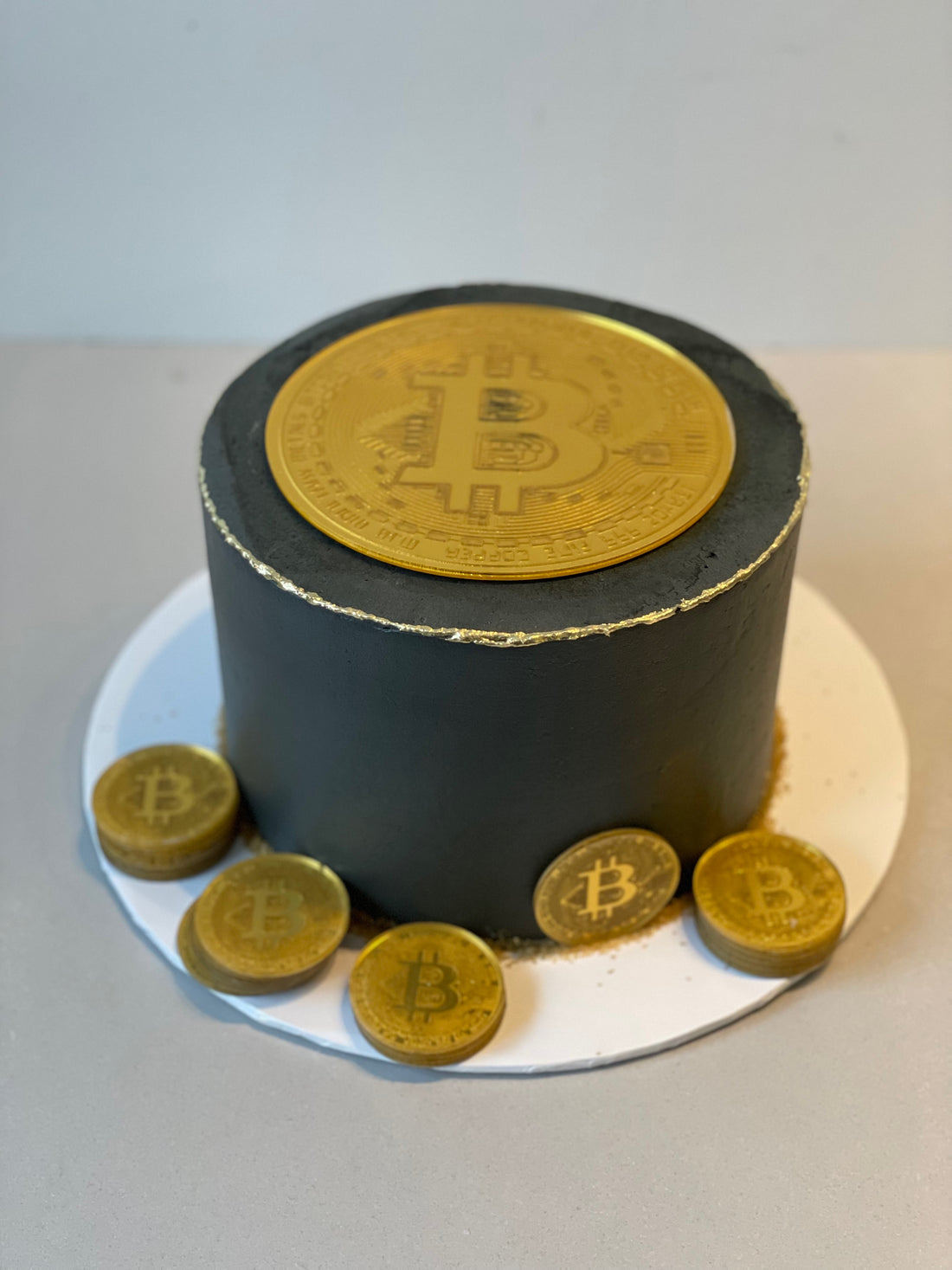 Laser Cut Bitcoin on Buttercream