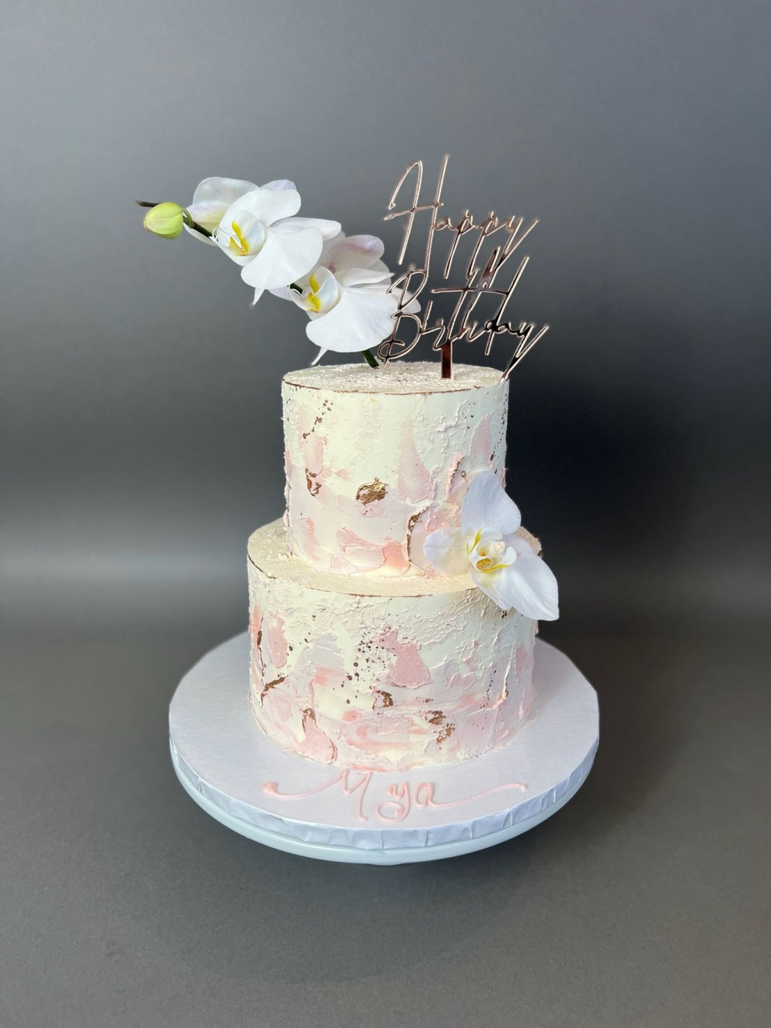 Abstract palette knife on buttercream - custom cake