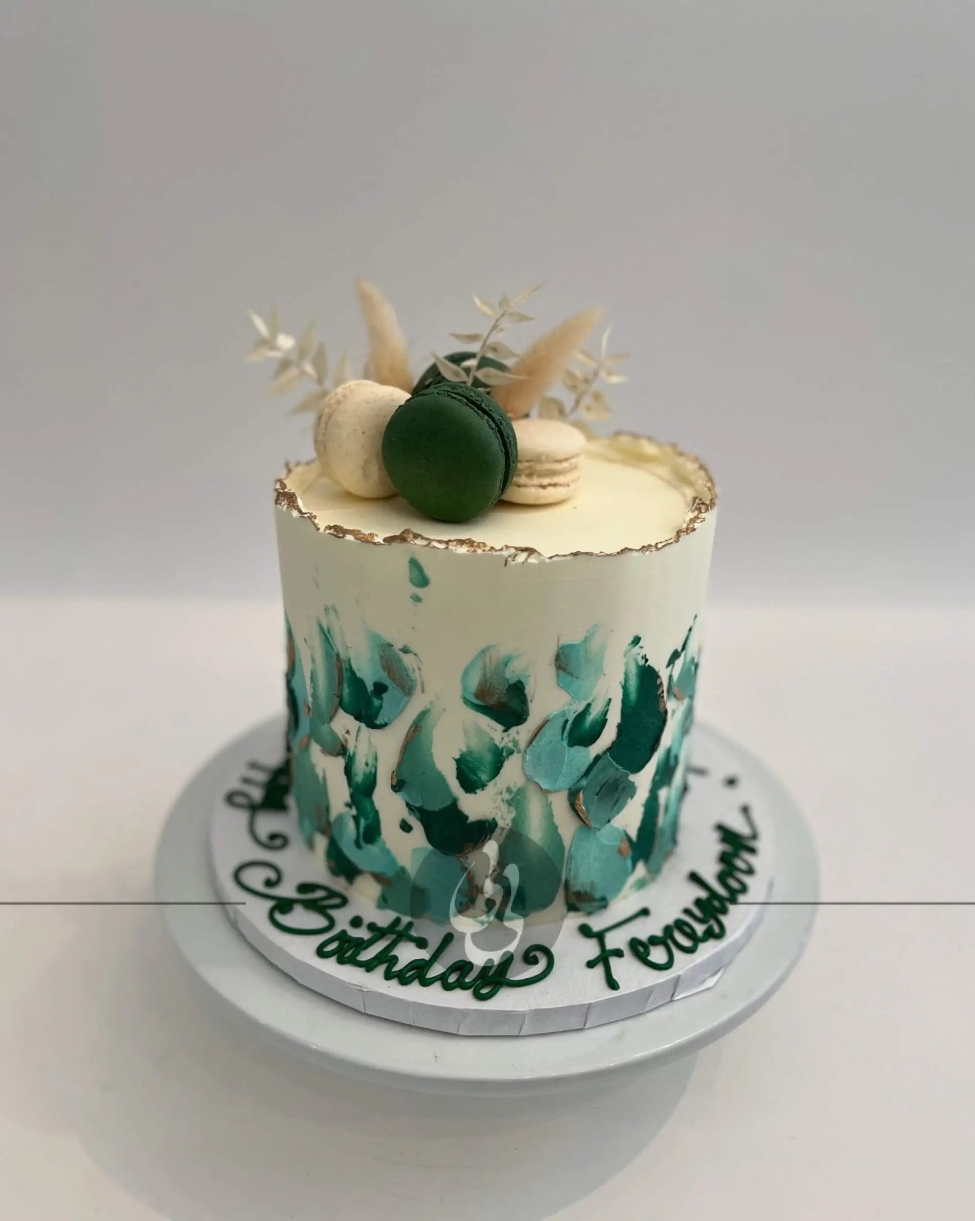 Abstract palette knife on buttercream - custom cake