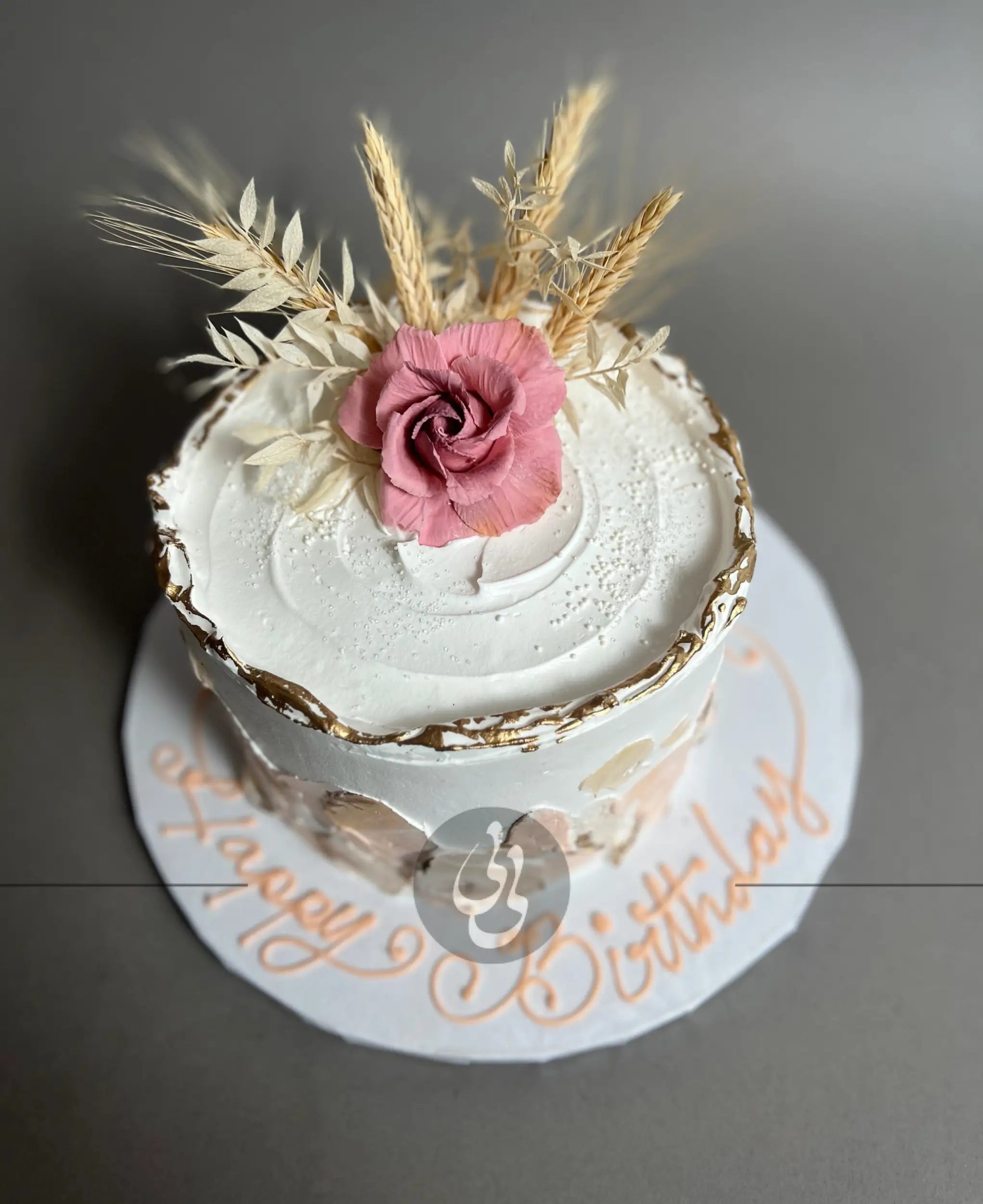 Abstract palette knife on whipped cream - custom cake