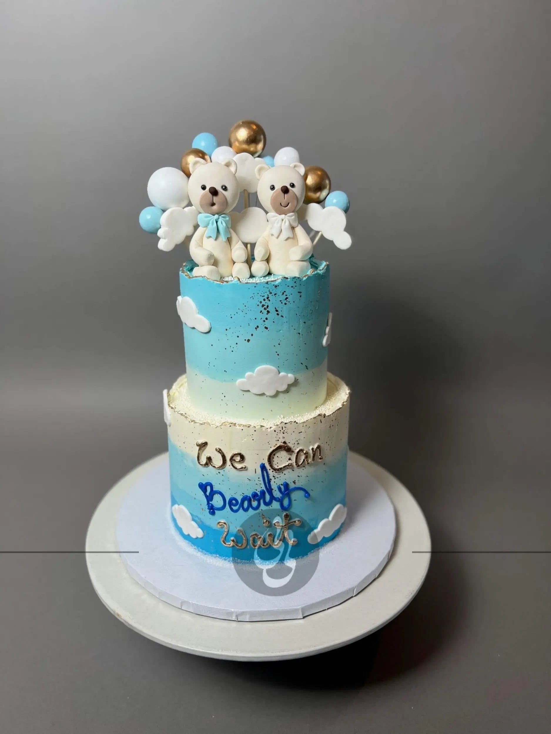 Animals on ombre buttercream - custom cake