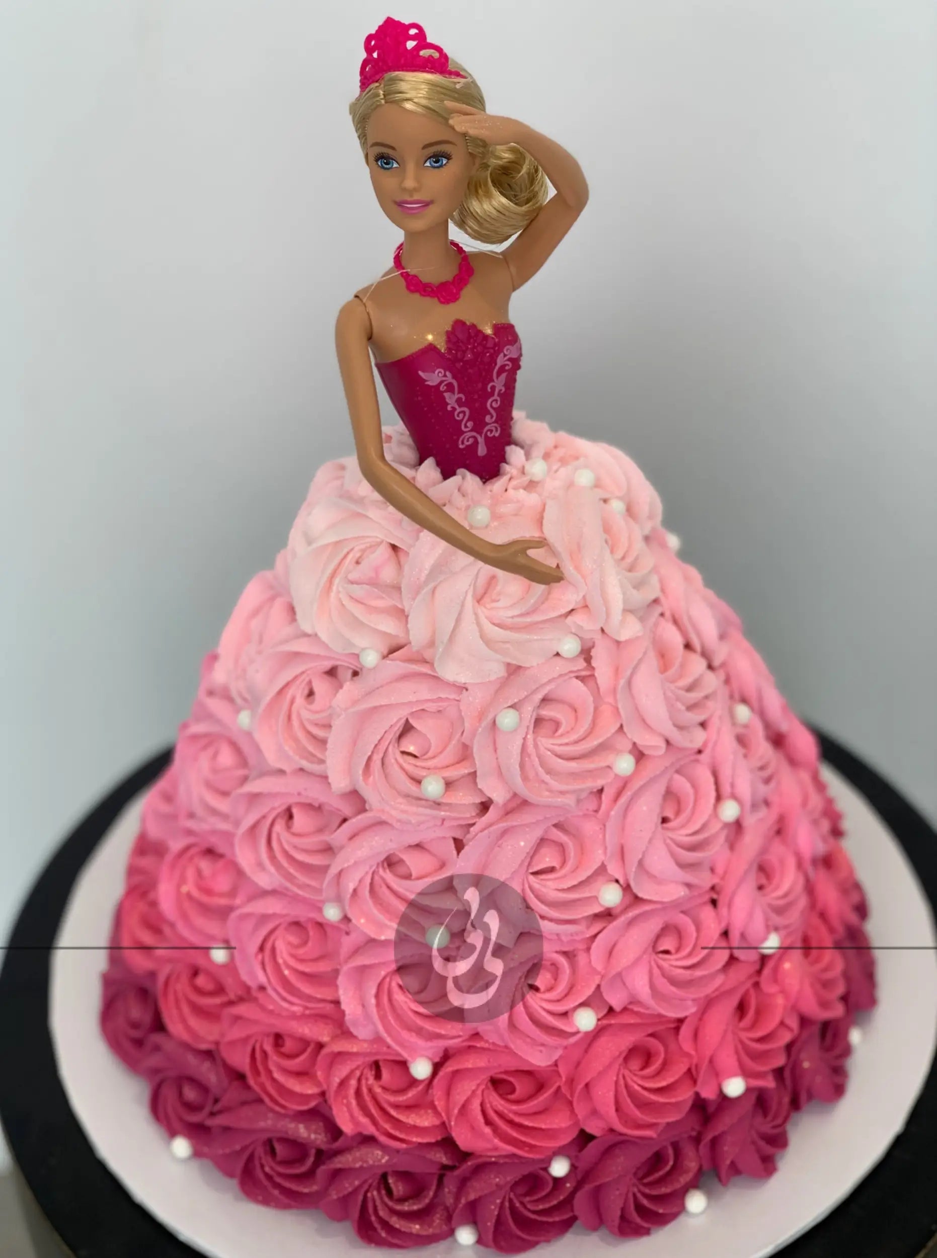 Barbie dress in rosettes - custom cake