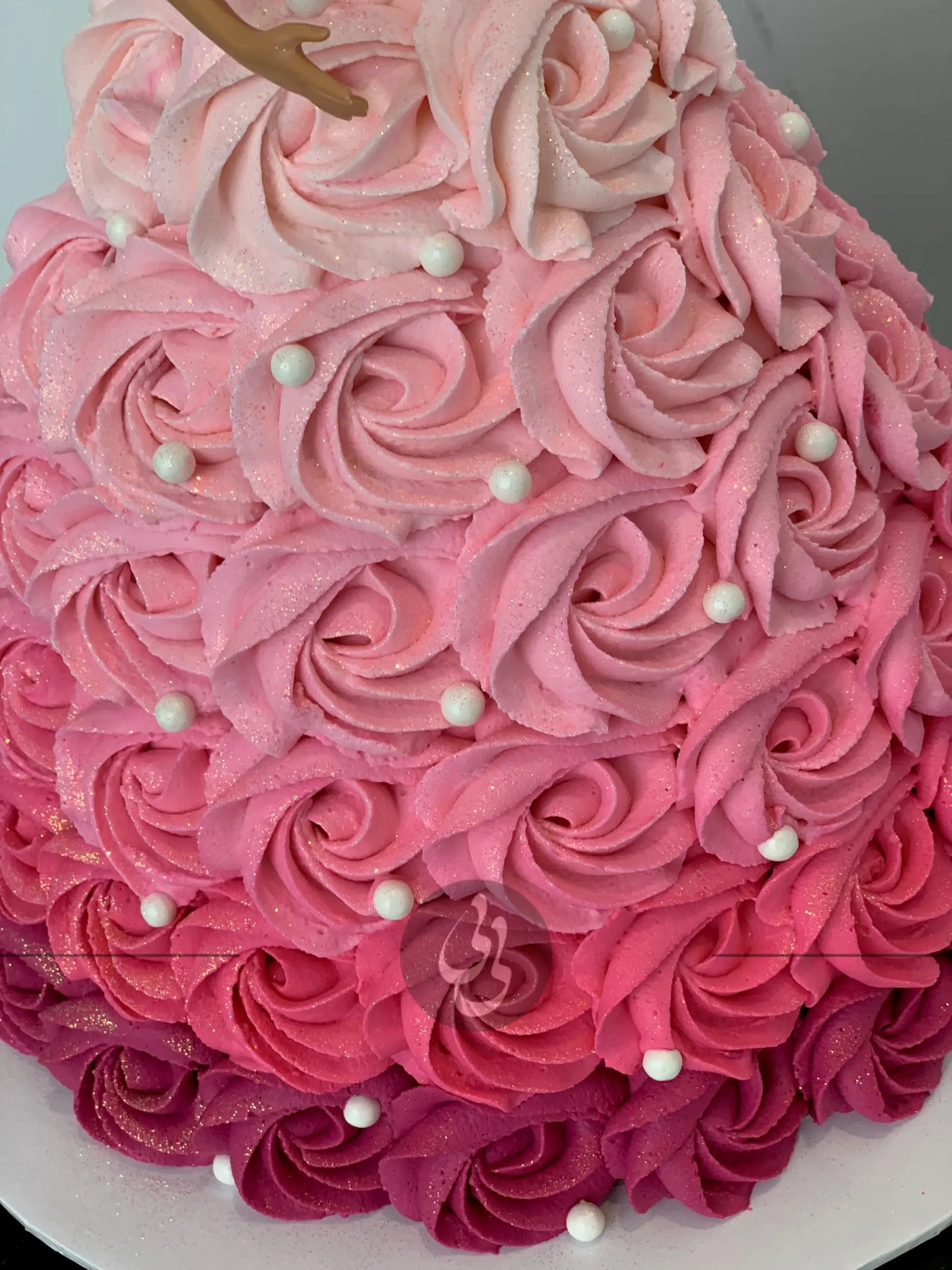 Barbie dress in rosettes - custom cake