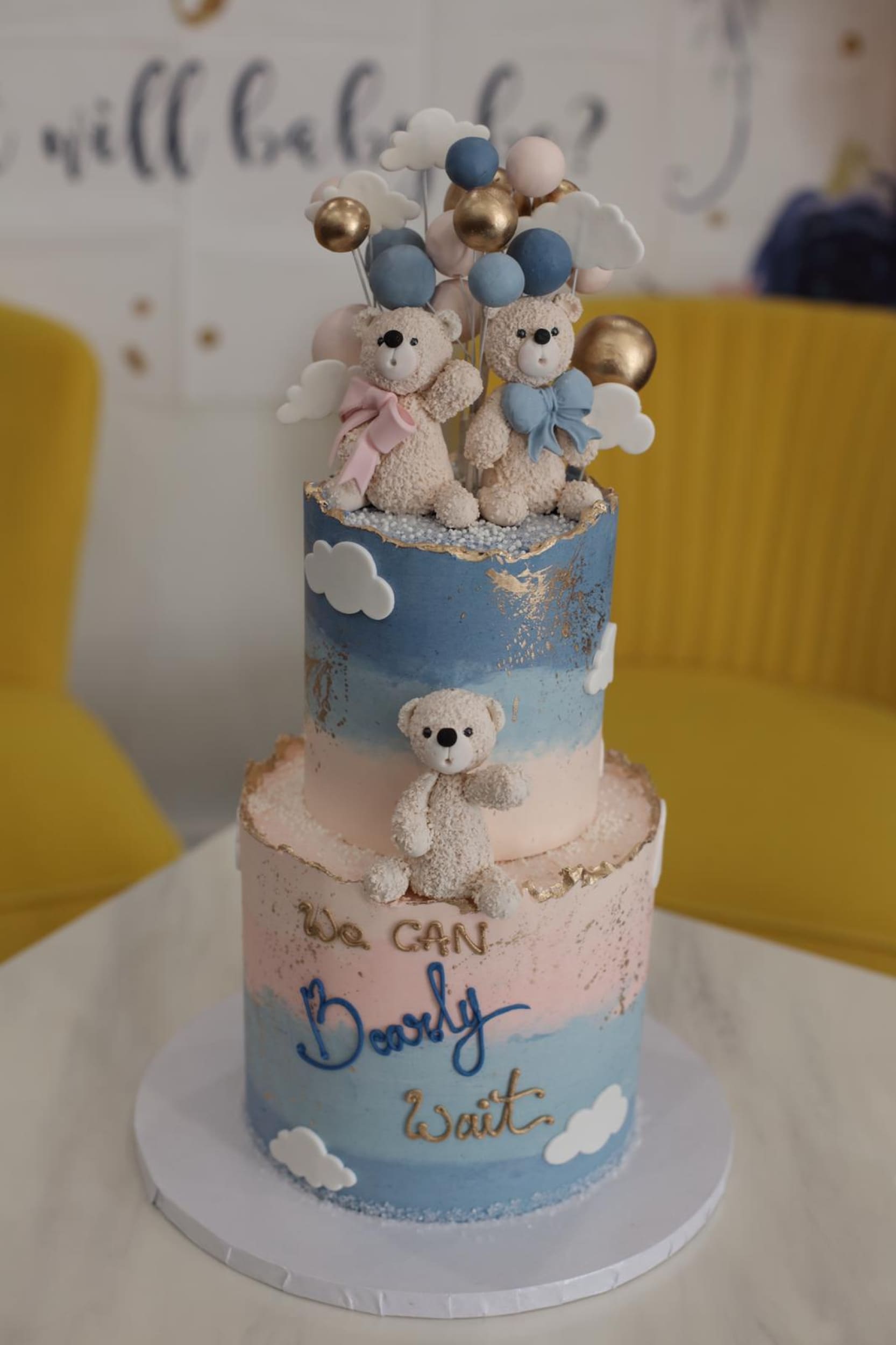 Bears in the clouds - custom cake