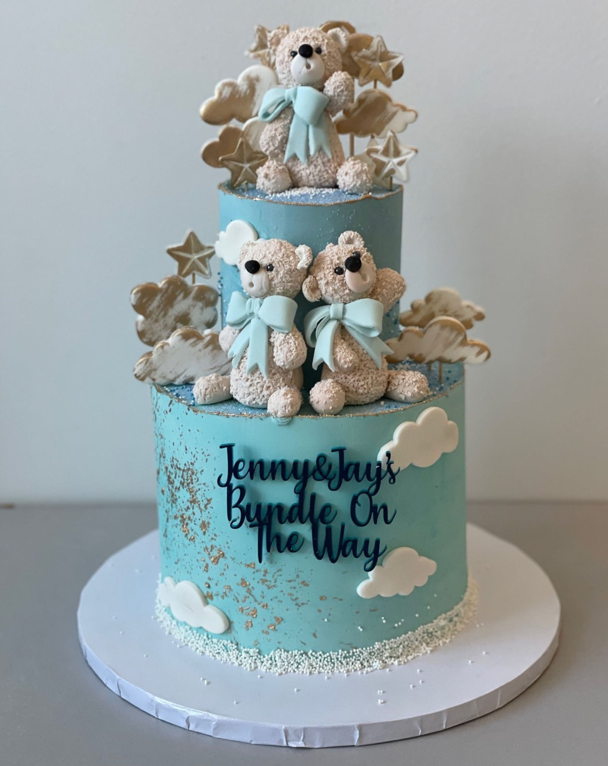 Bears in the clouds - custom cake