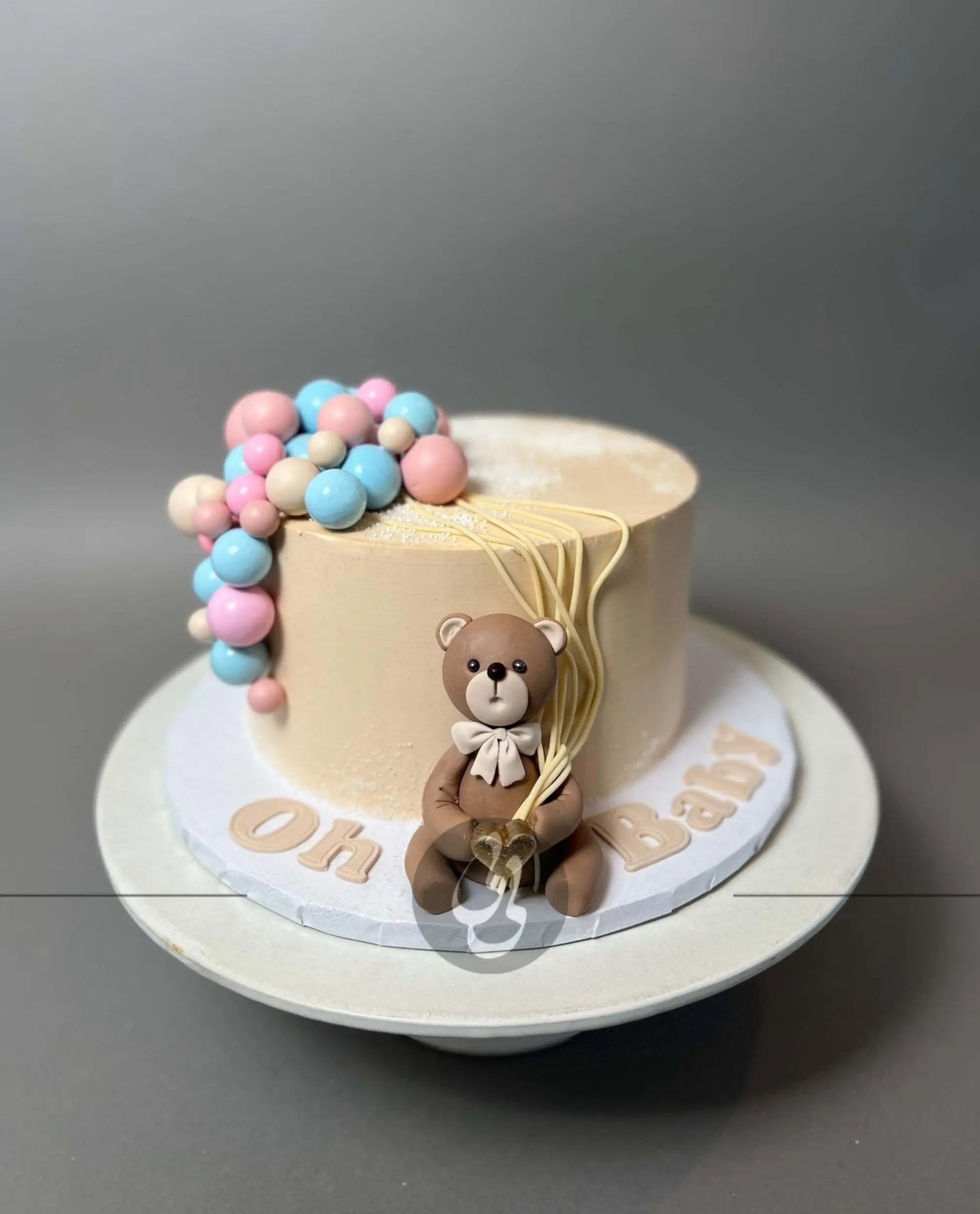 Bears & spheres on buttercream - custom cake
