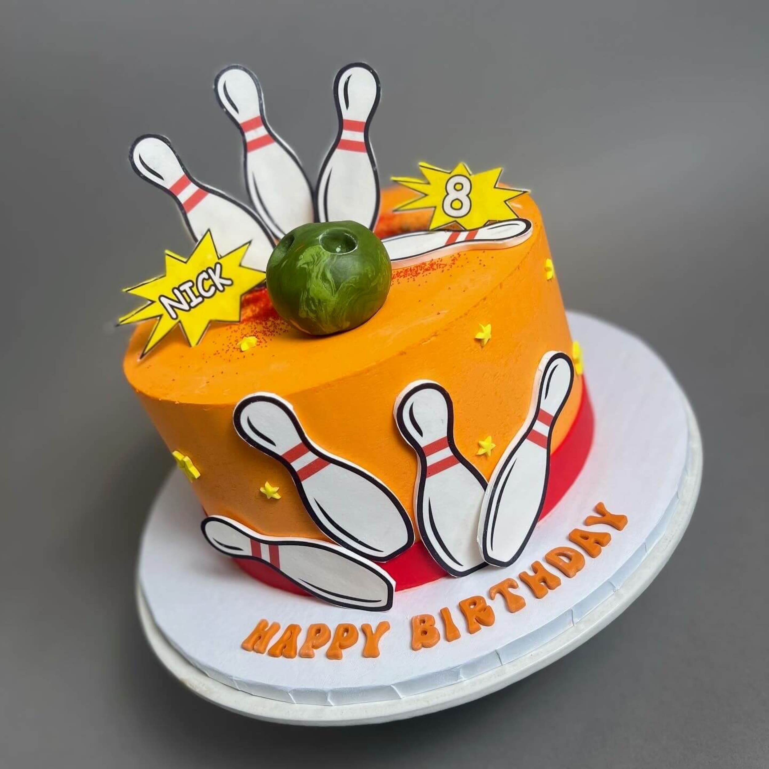 Bowling edible print - custom cake