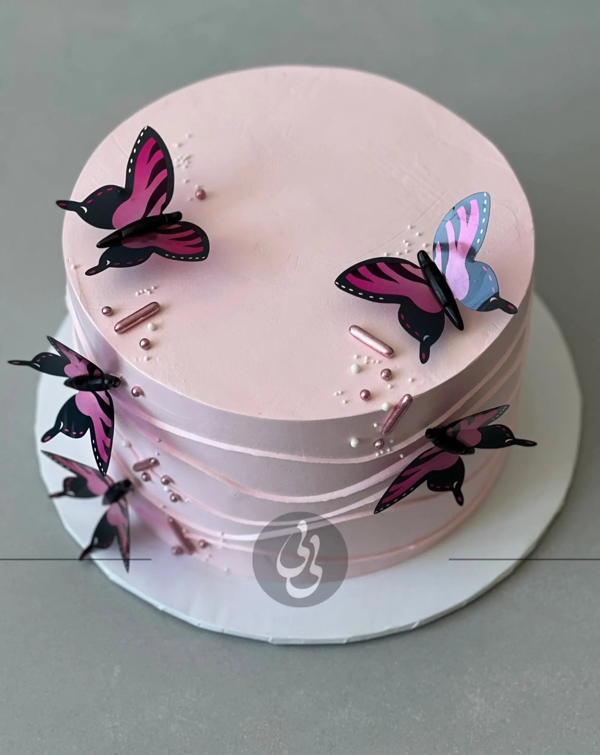 Butterfly on whipped cream - custom cake