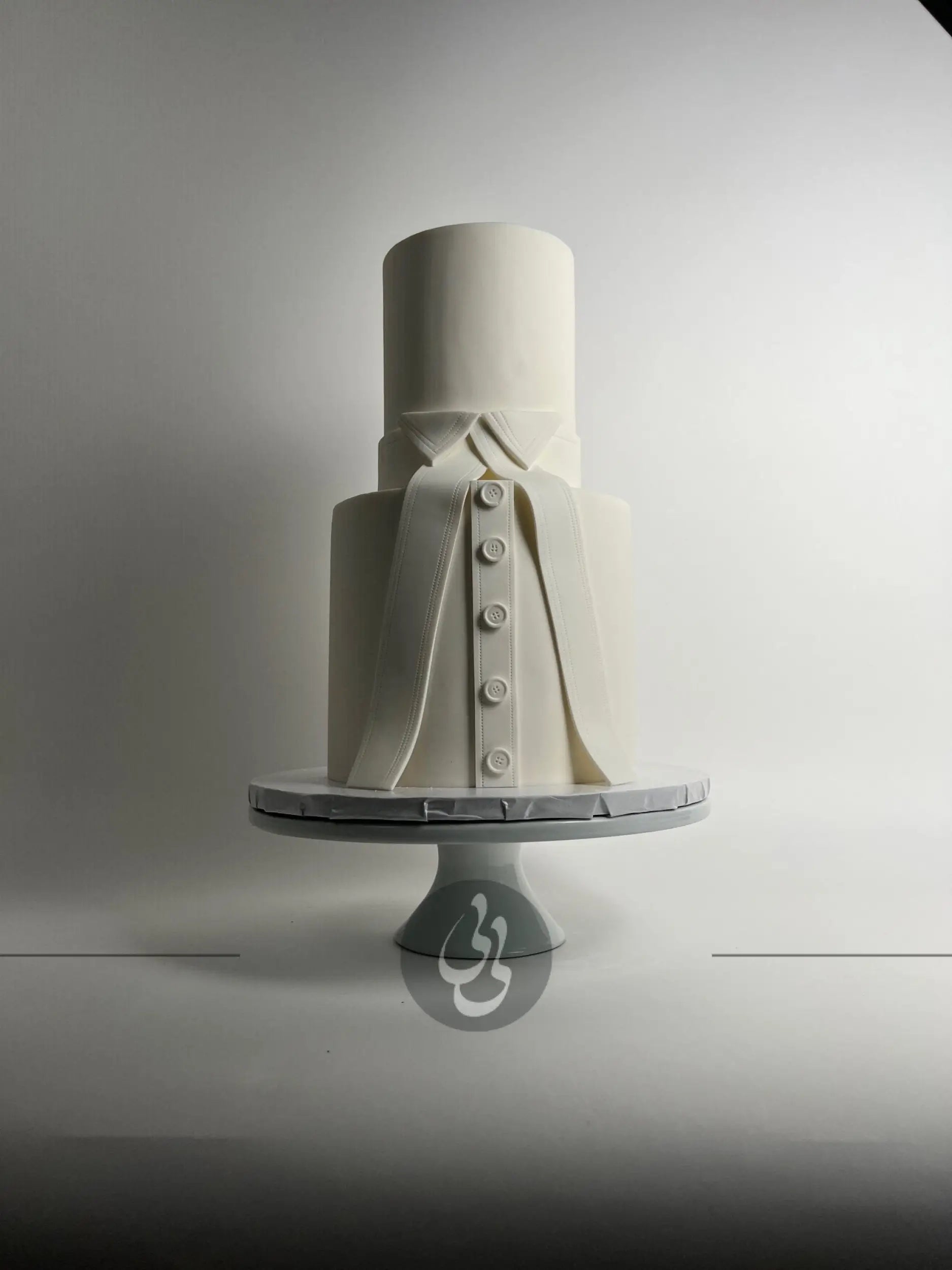 Called to the bar in white fondant - custom cake