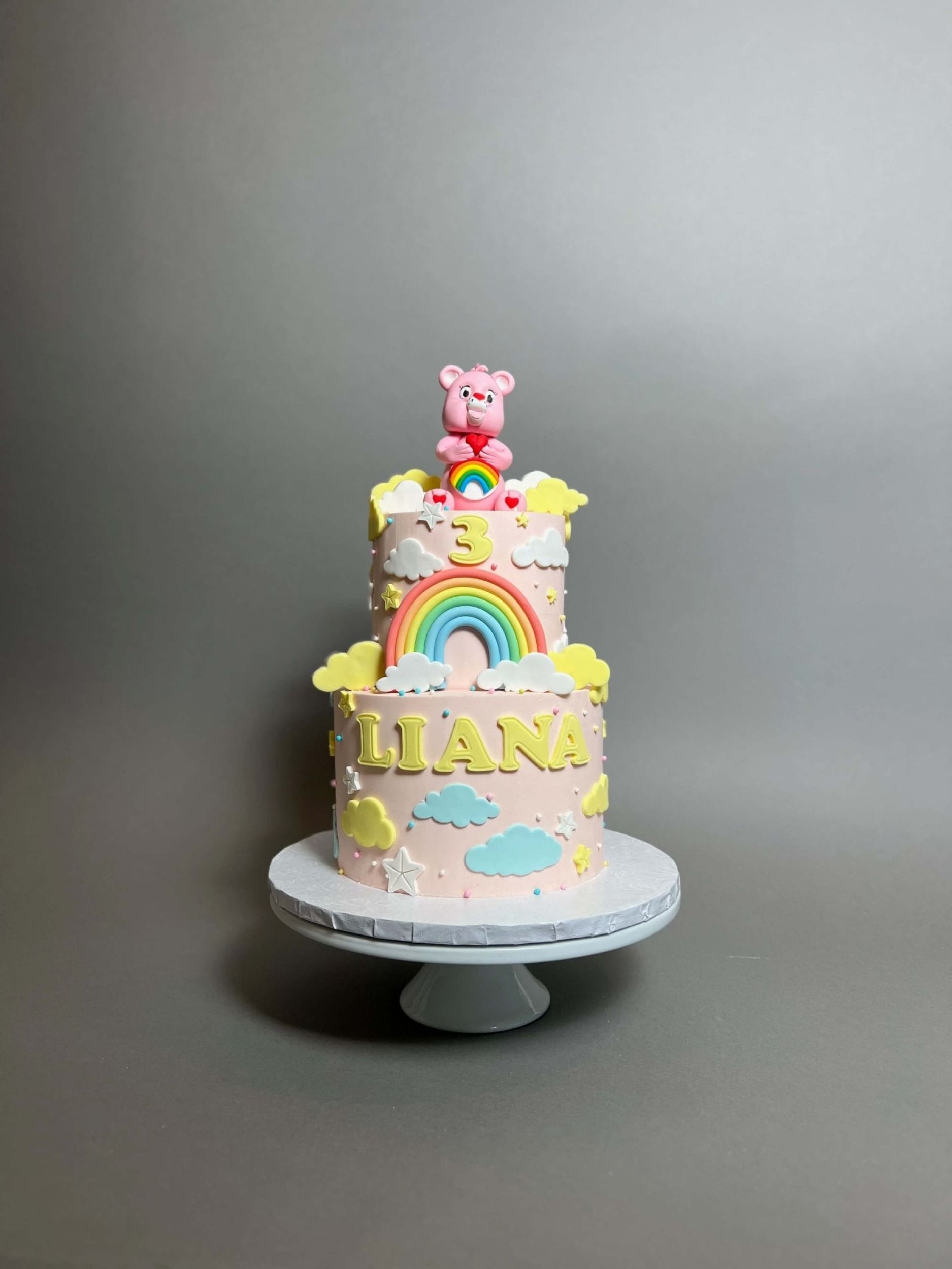 Care bears on buttercream - custom cake