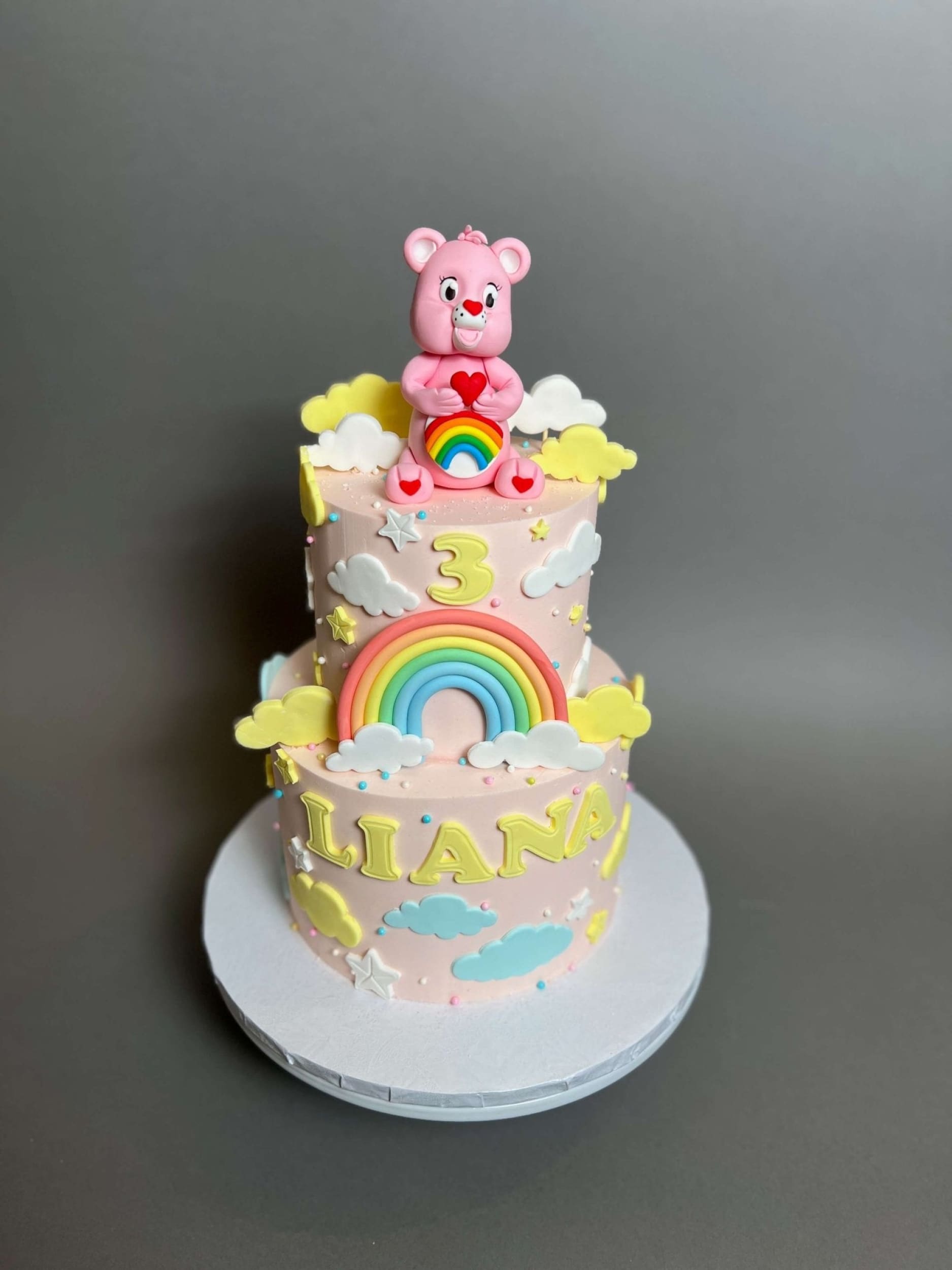 Care bears on buttercream - custom cake