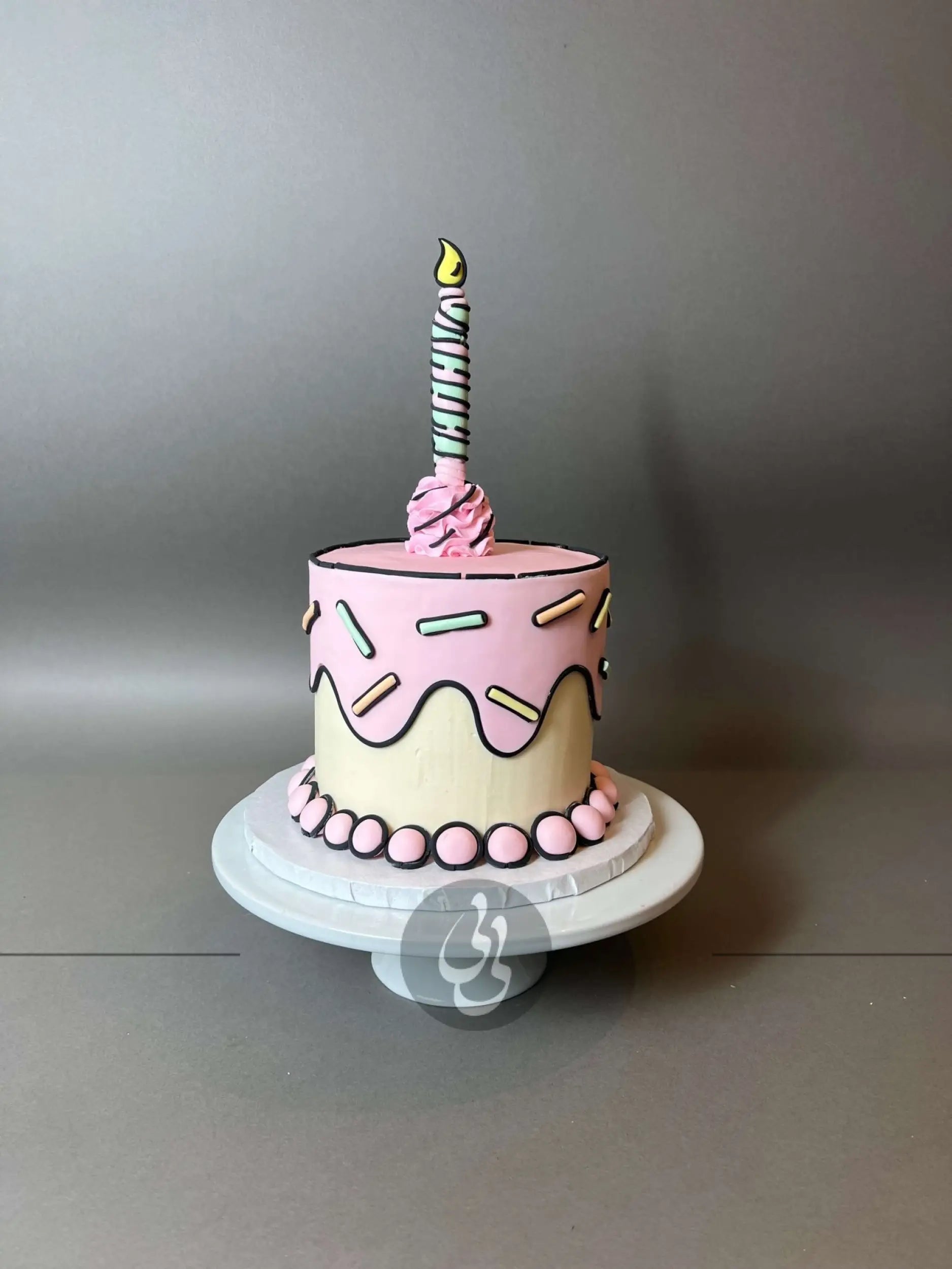 Cartoon pop-art cake - custom cake