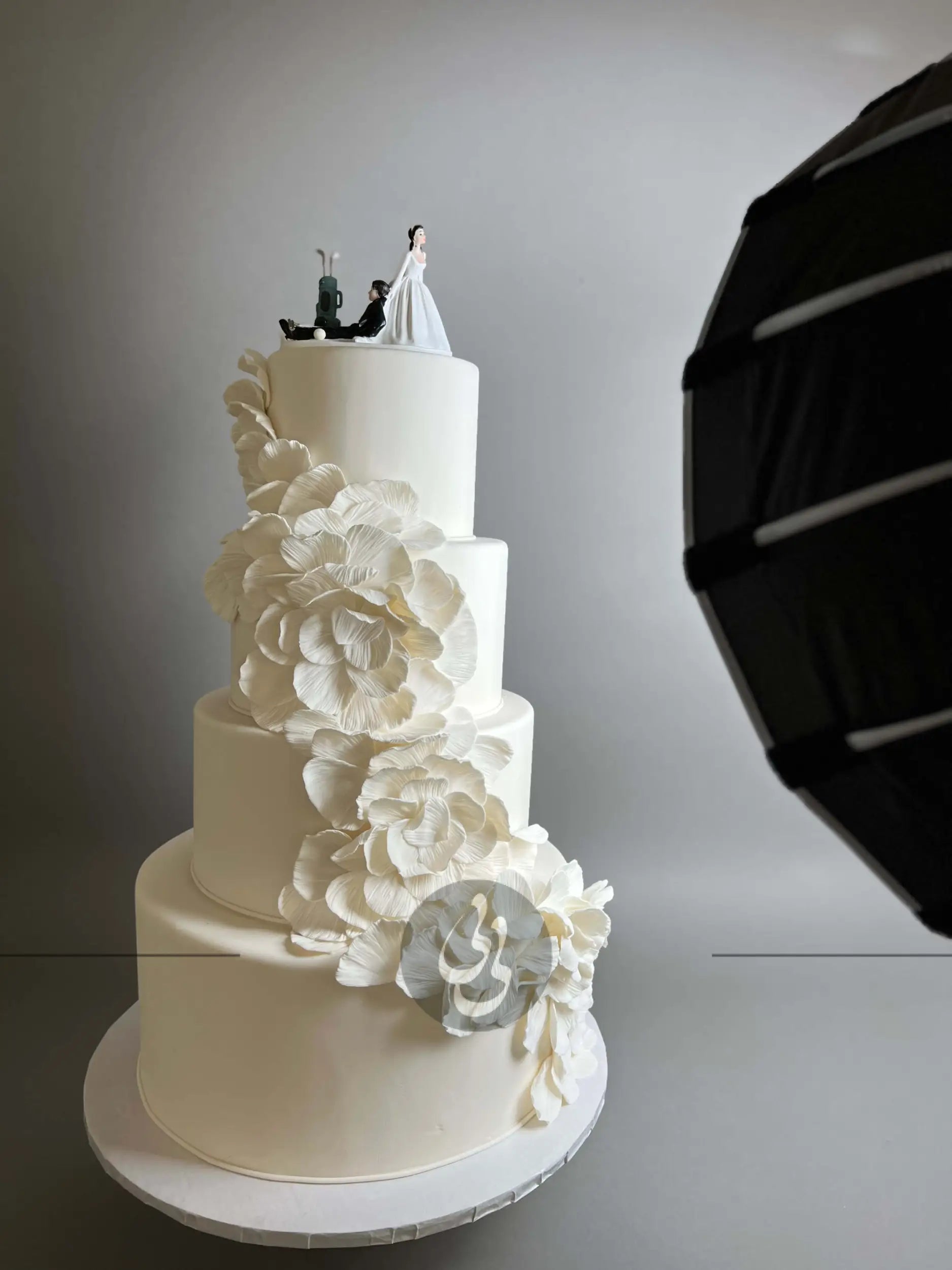 Cascading petals - wedding cake