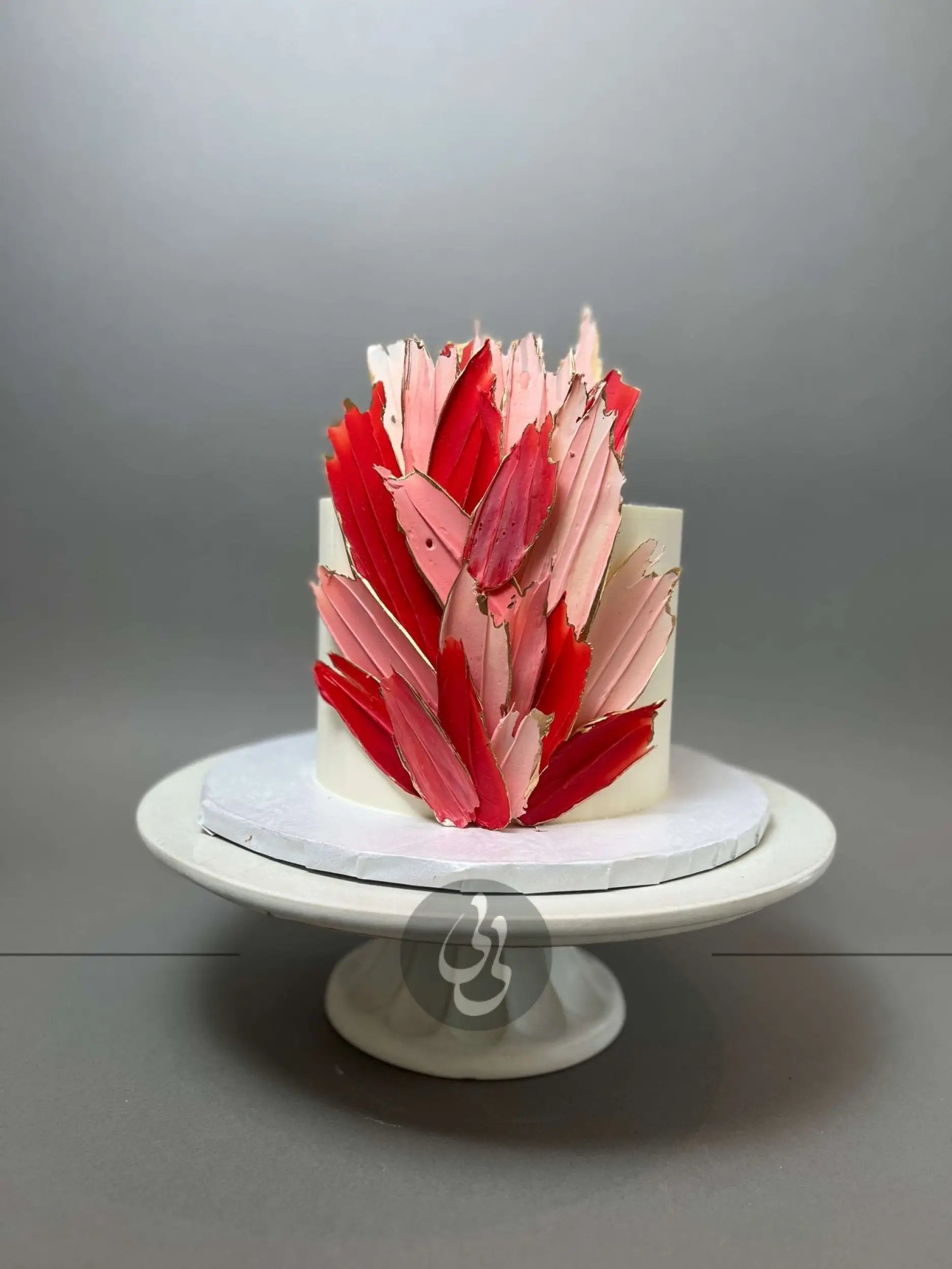 Chocolate feathers on buttercream - custom cake