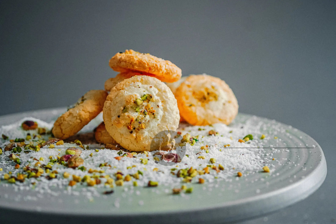 Coconut macaroon cookies - شیرنی نارگیلی - pastry