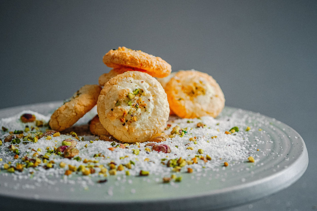 Coconut macaroon cookies - شیرنی نارگیلی - cookie