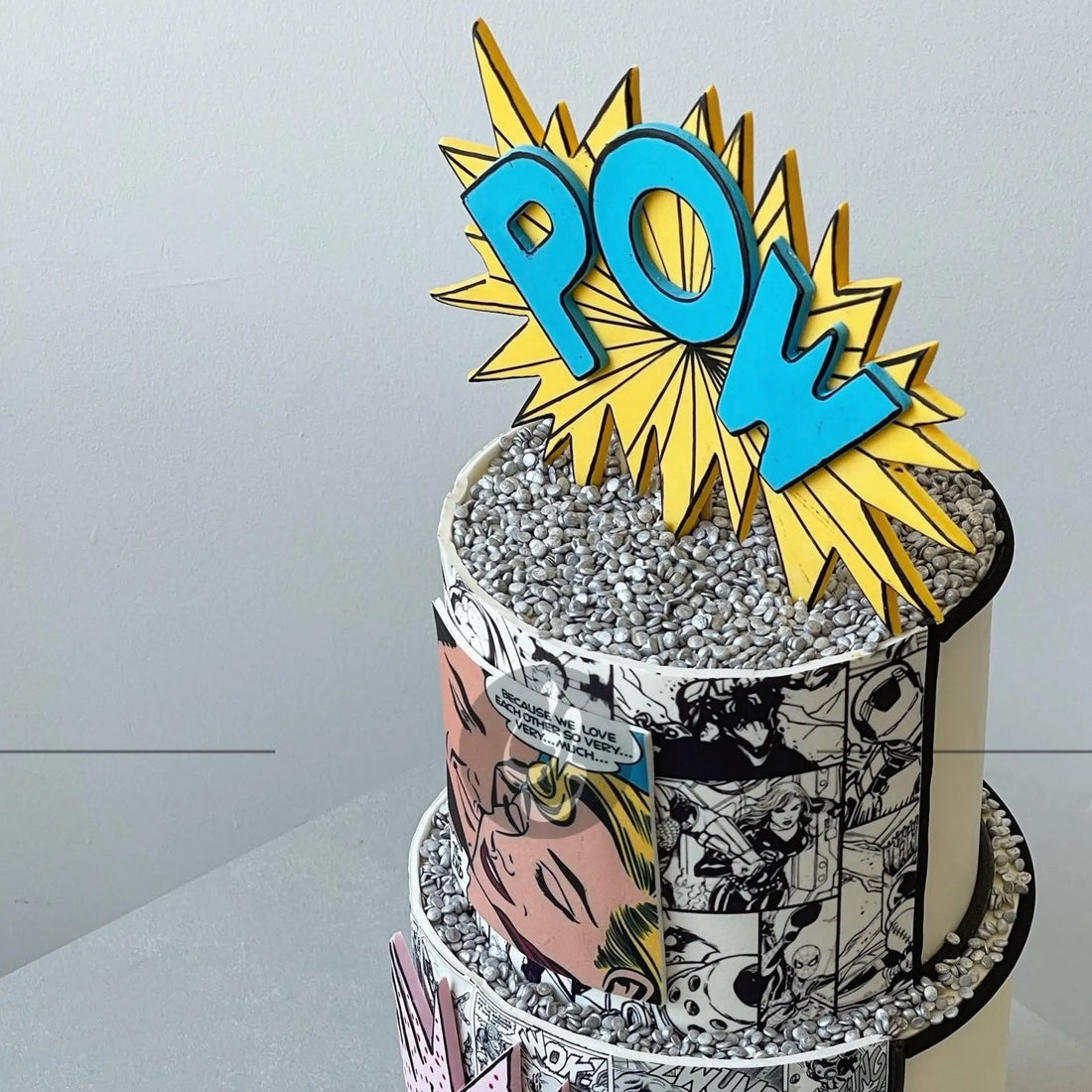 Comic strip edible print - custom cake