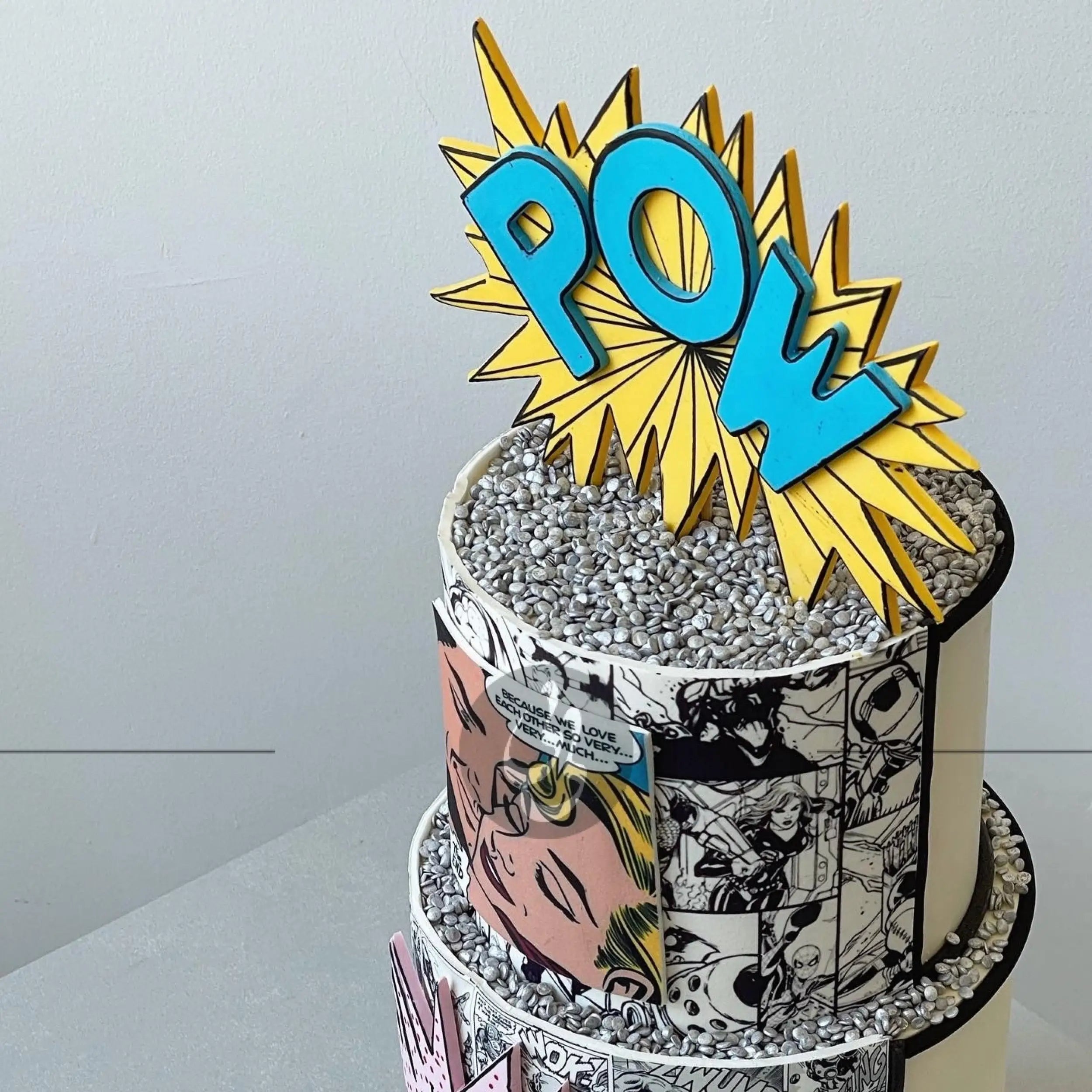 Comic strip edible print - custom cake