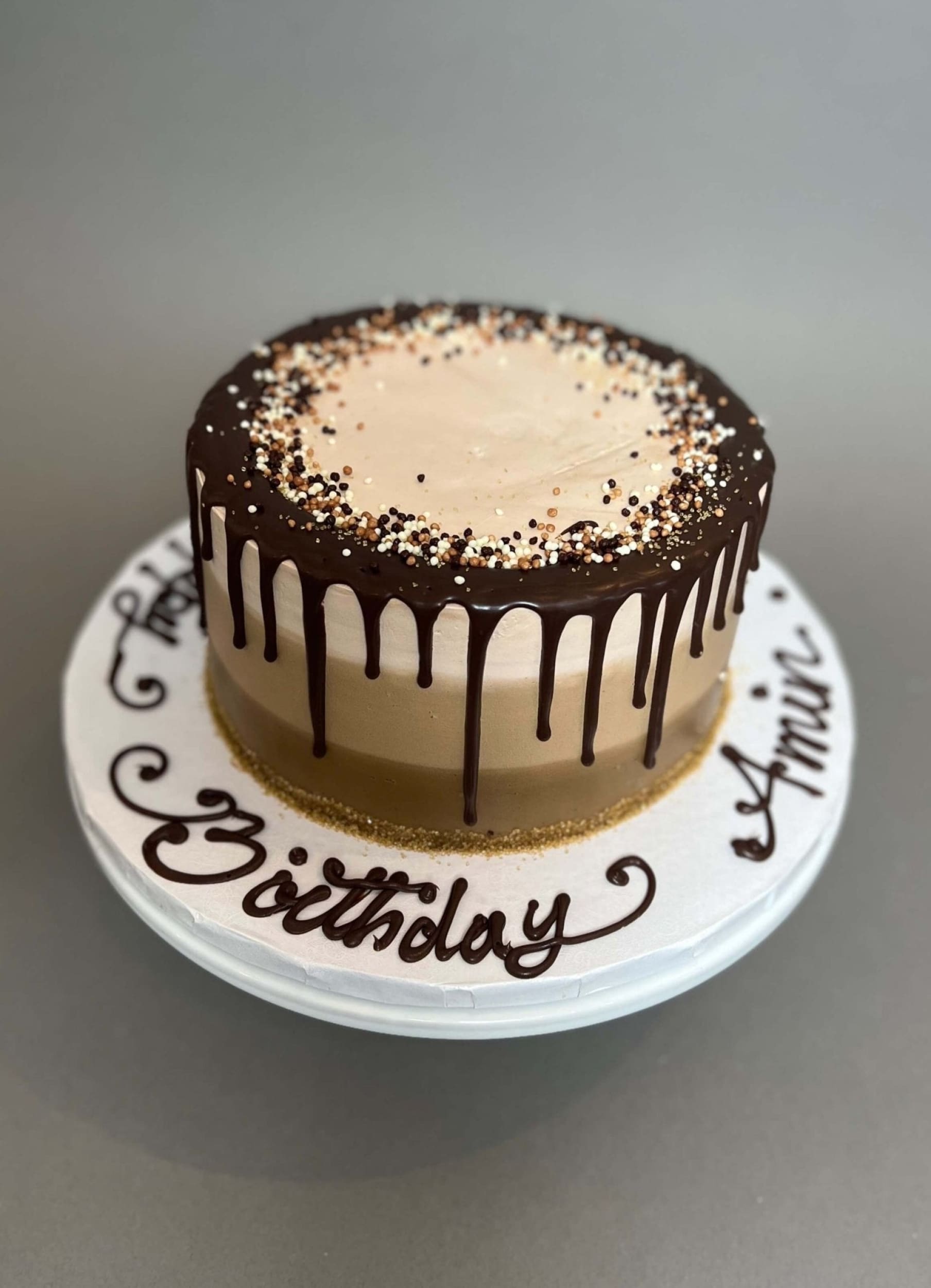Drips on whipped cream - custom cake