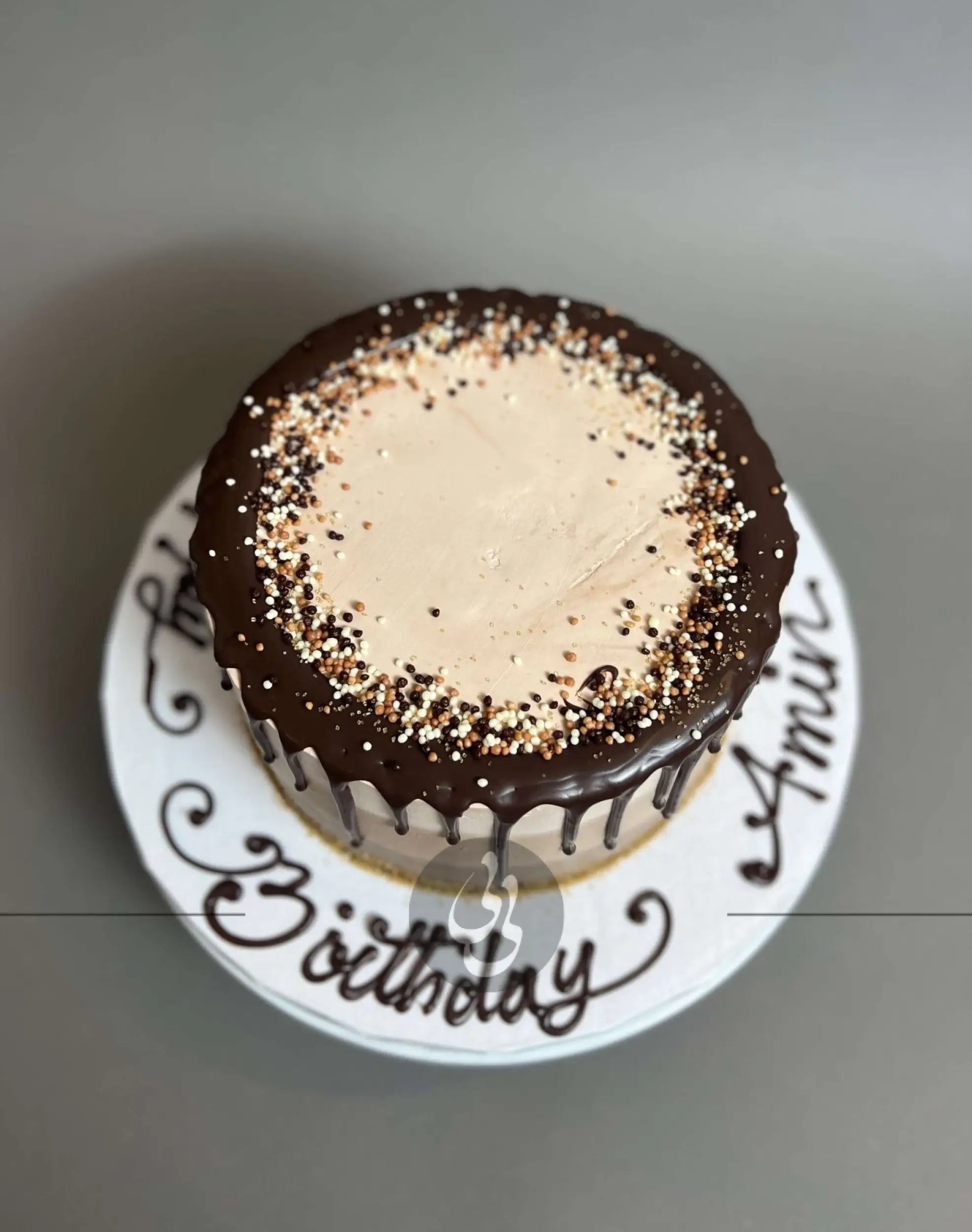 Drips on whipped cream - custom cake