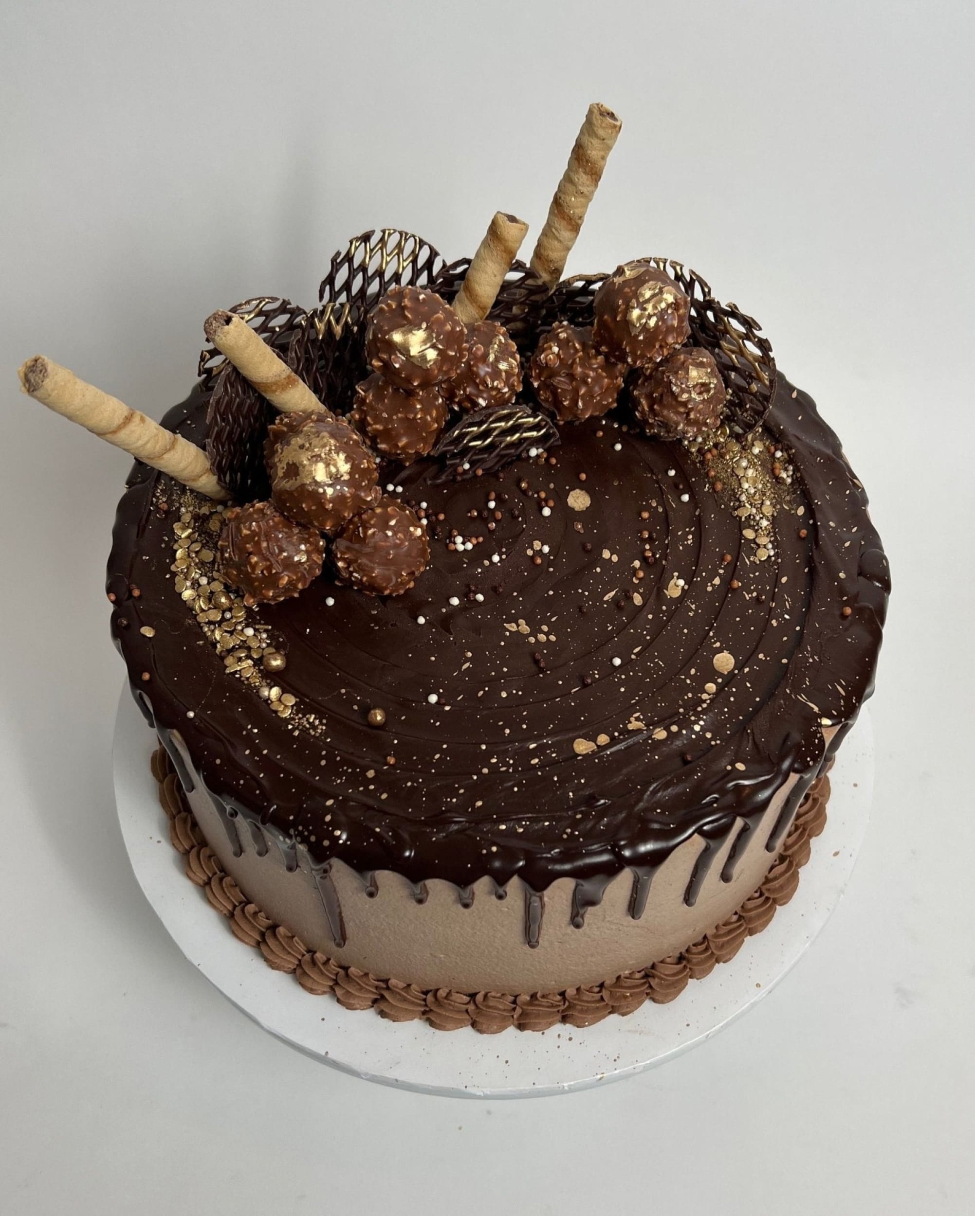 Drips on whipped cream - custom cake
