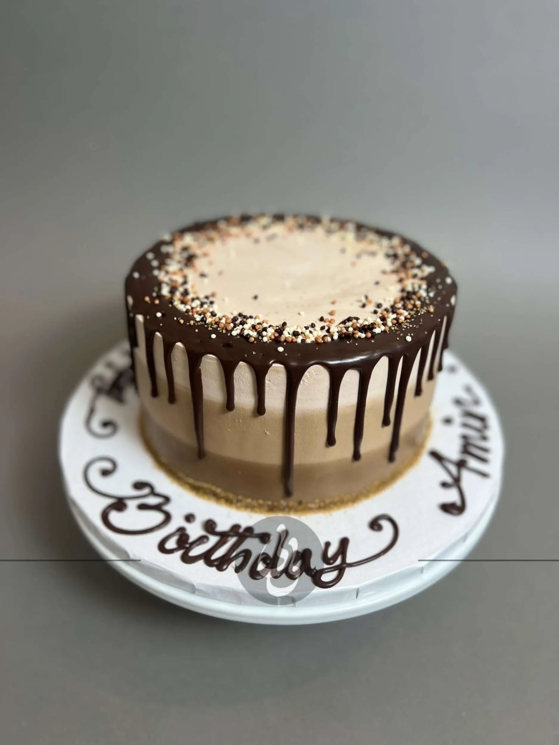 Drips on whipped cream - custom cake
