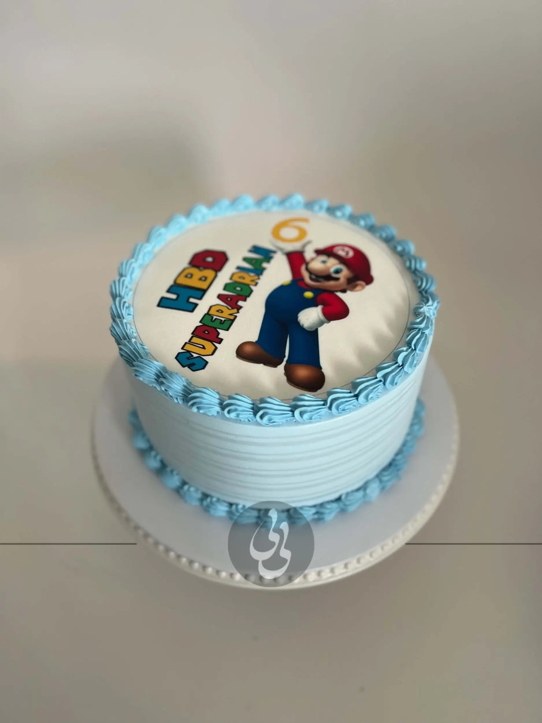 Edible print on whipped cream - custom cake