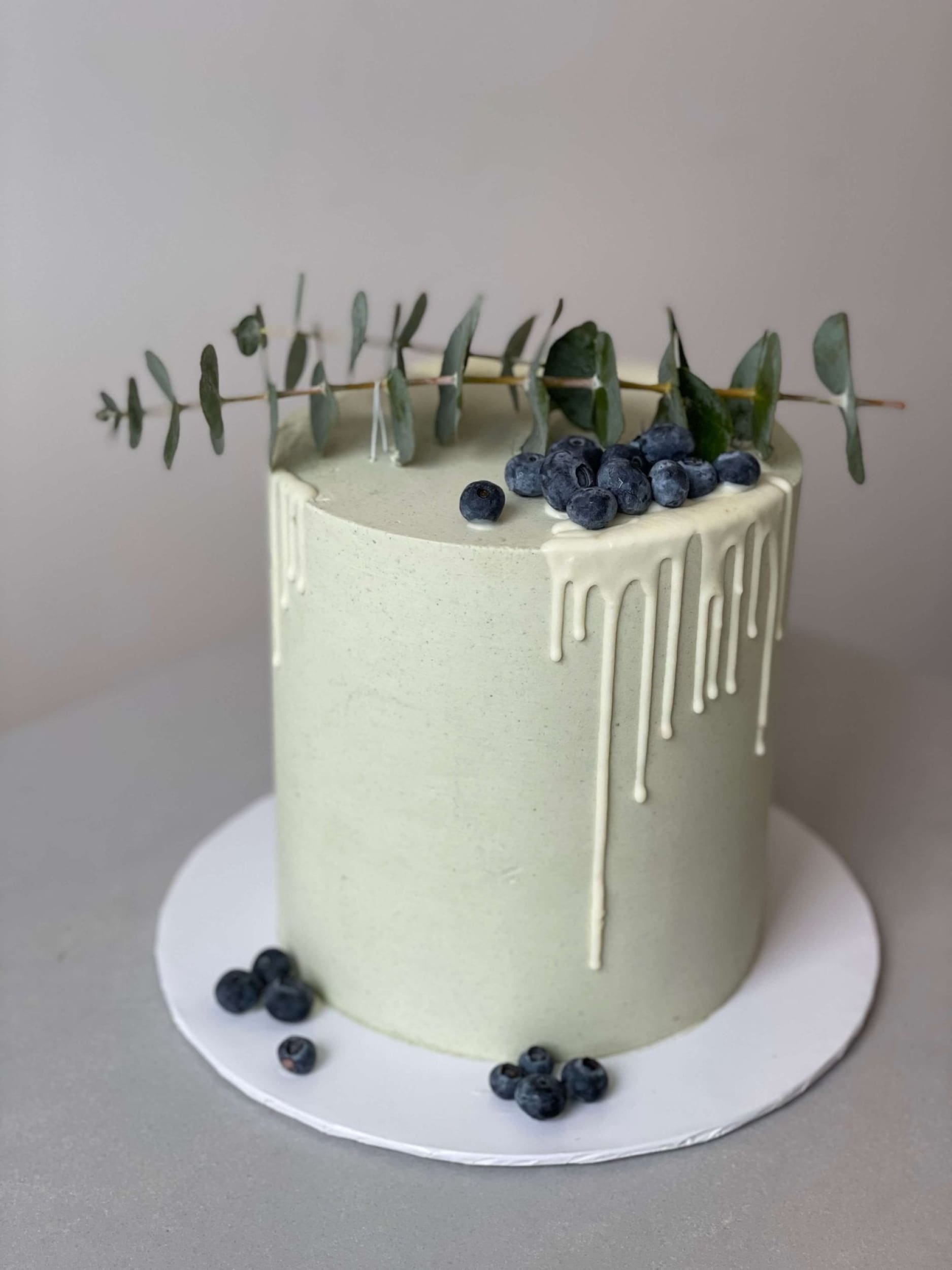 Eucalyptus on buttercream - custom cake