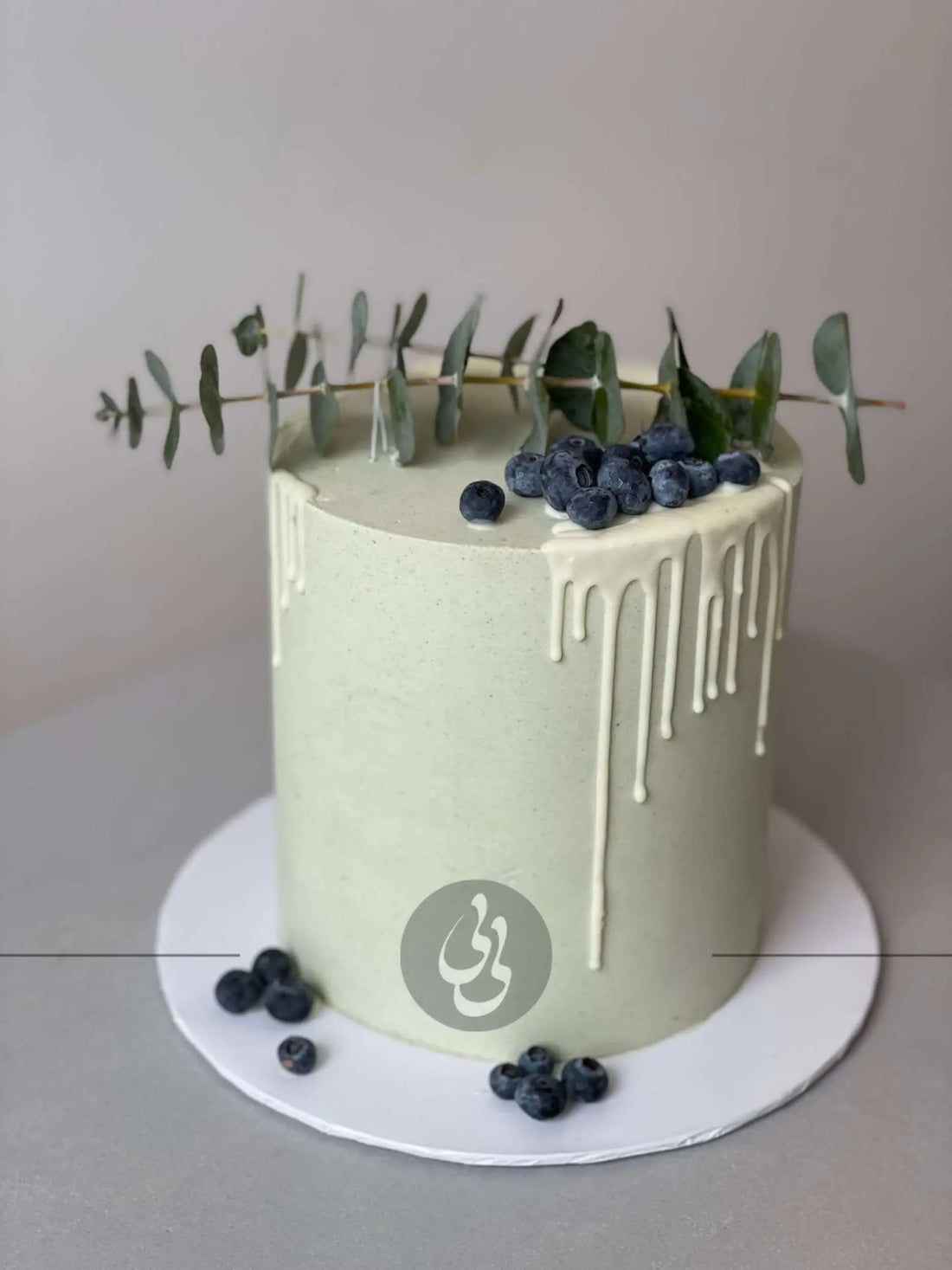 Eucalyptus on buttercream - custom cake