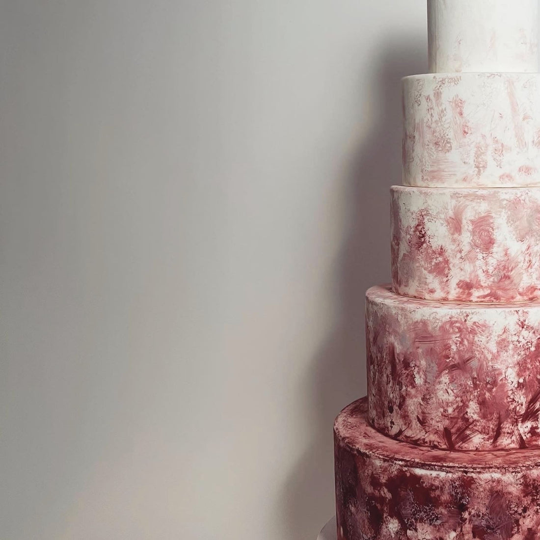 Fondant ombre brushstroke cake - wedding cake