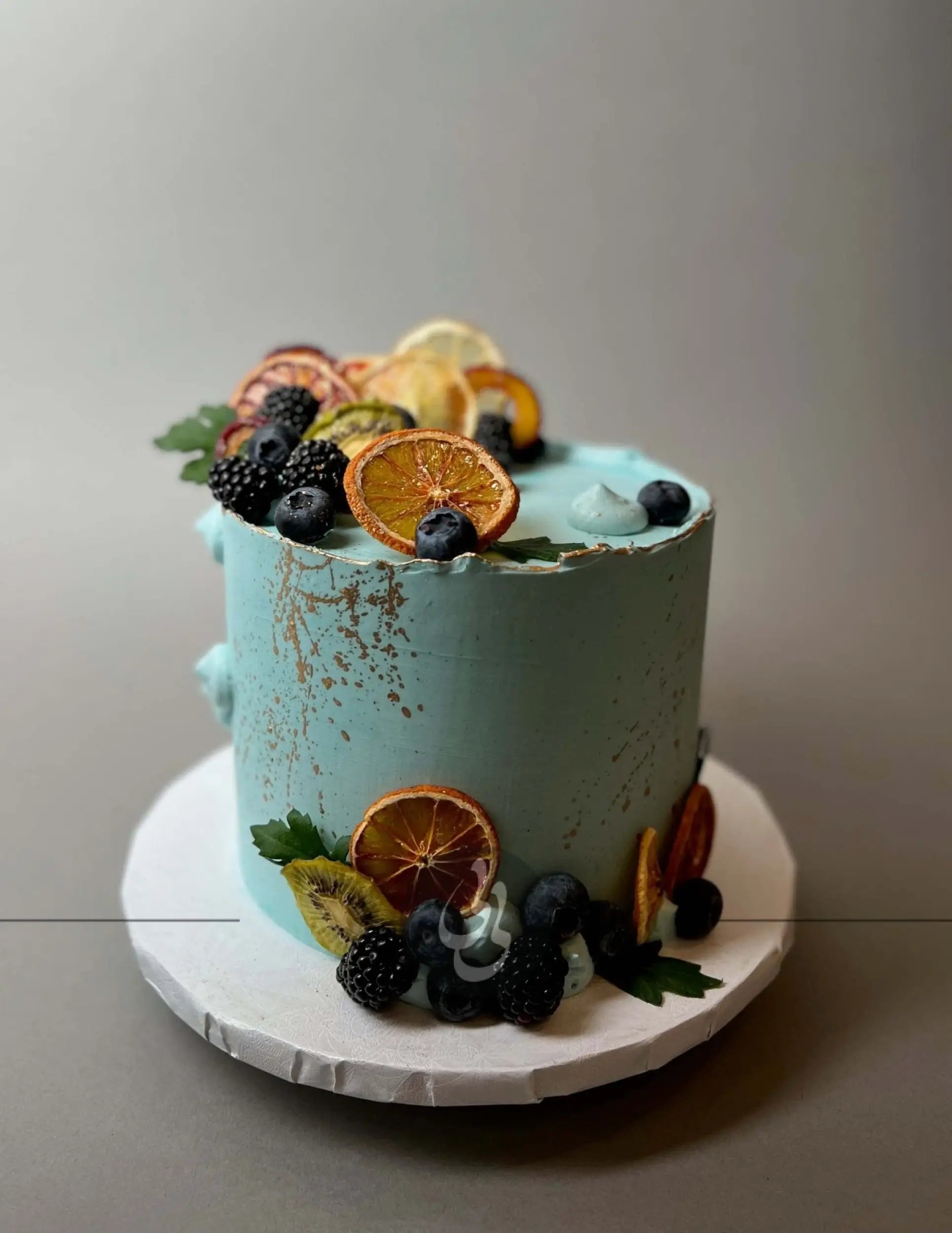 Fresh berries on buttercream - custom cake