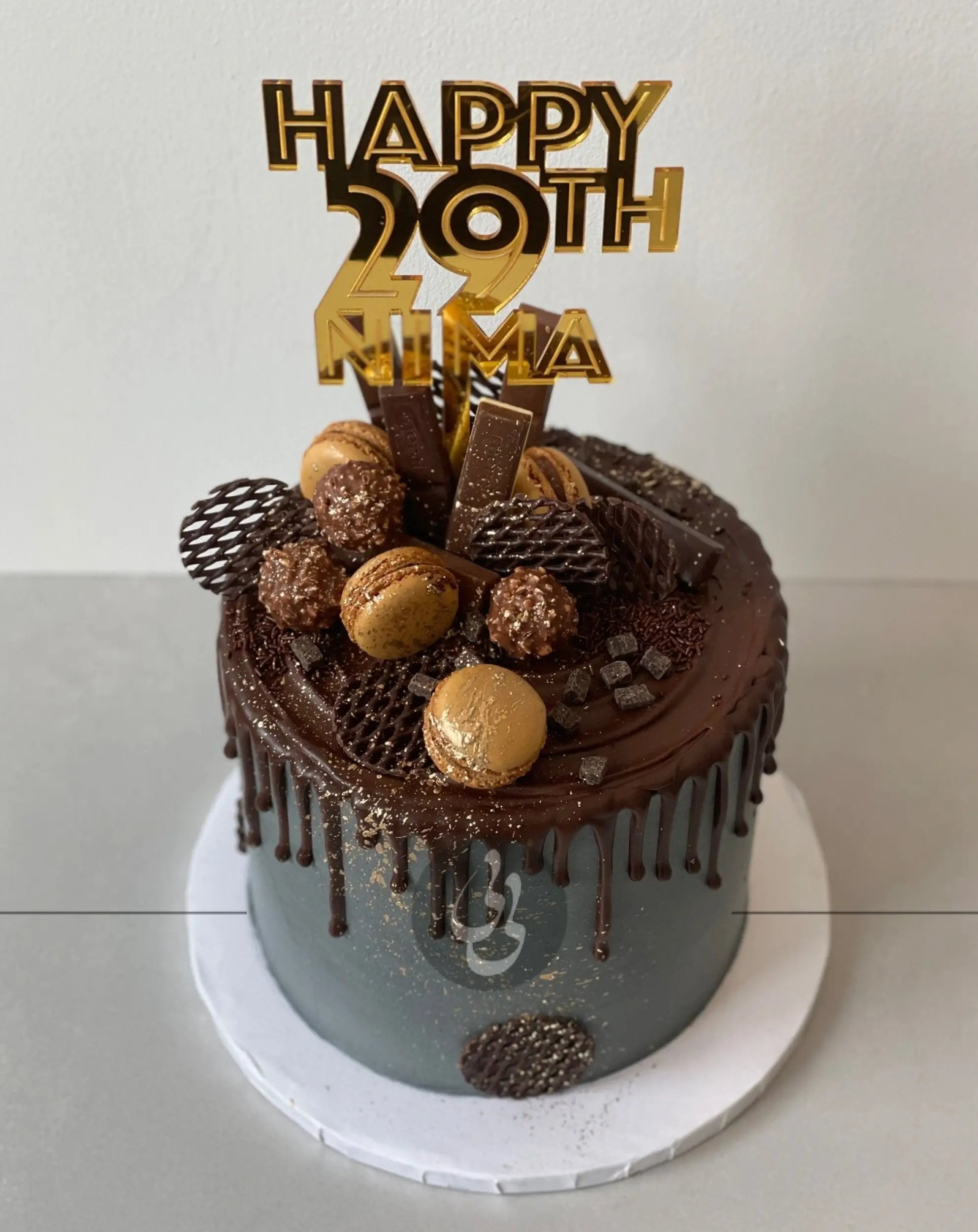 Ganache drips on buttercream - custom cake