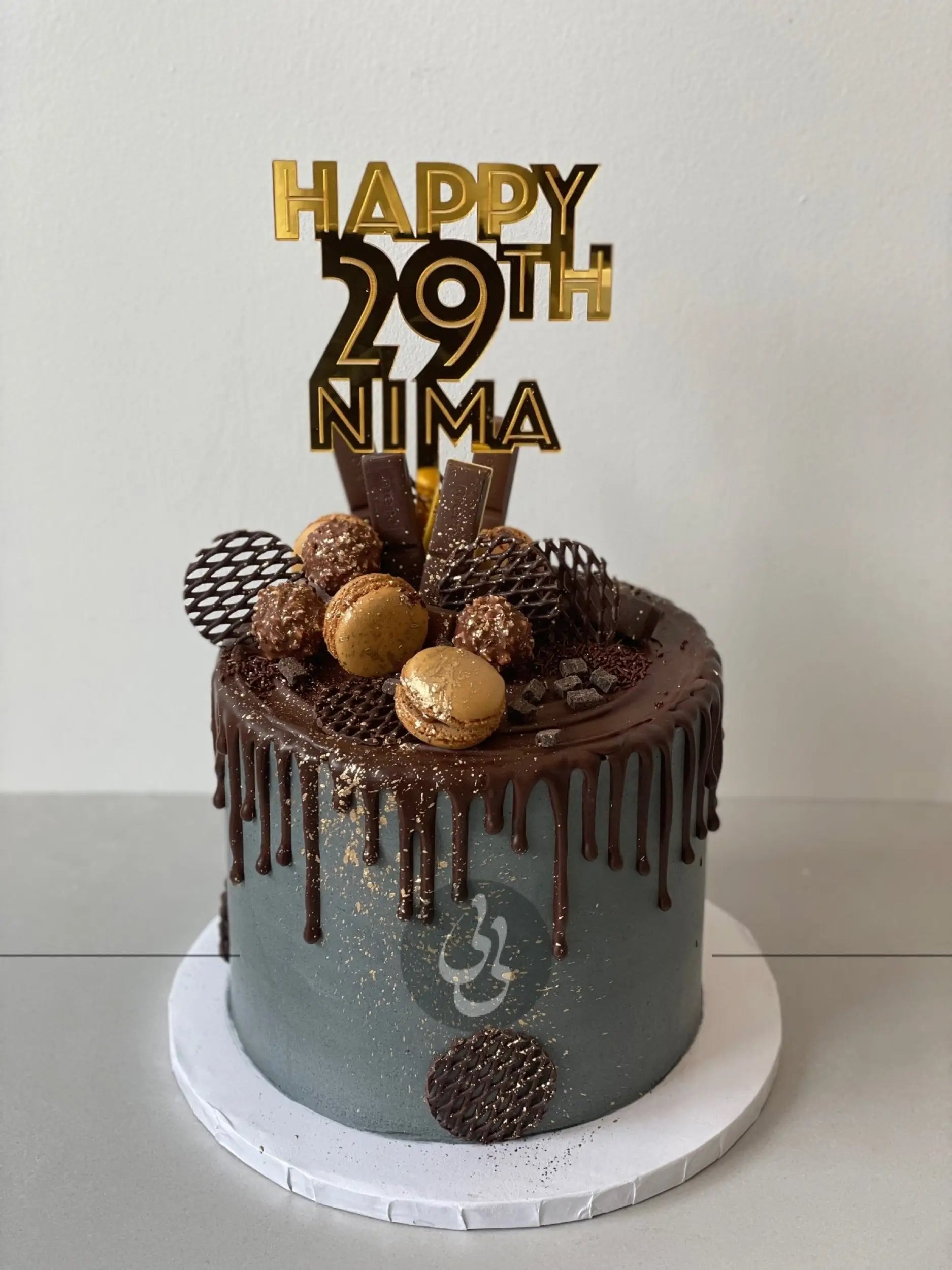Ganache drips on buttercream - custom cake