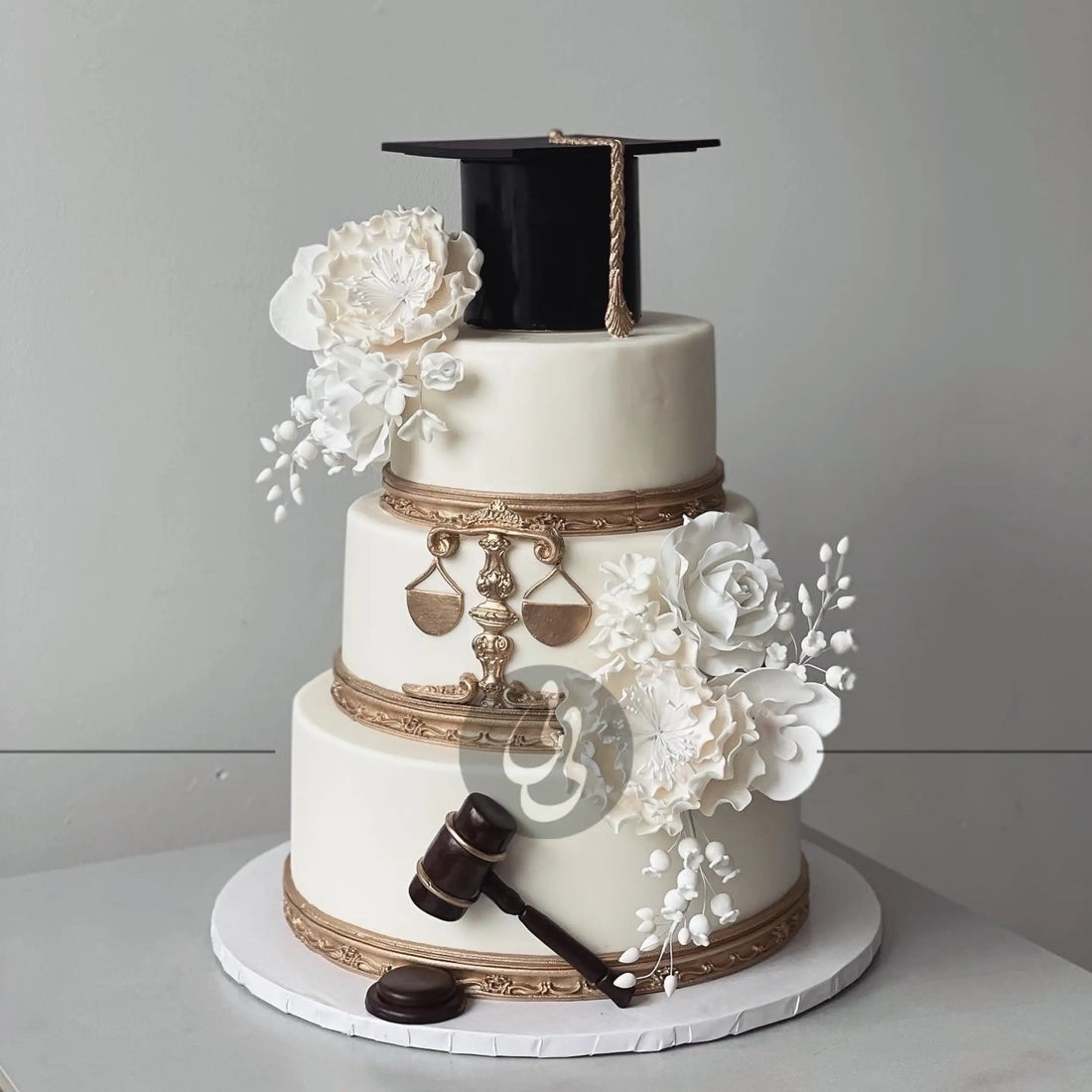 Grand graduation hat on fondant - custom cake