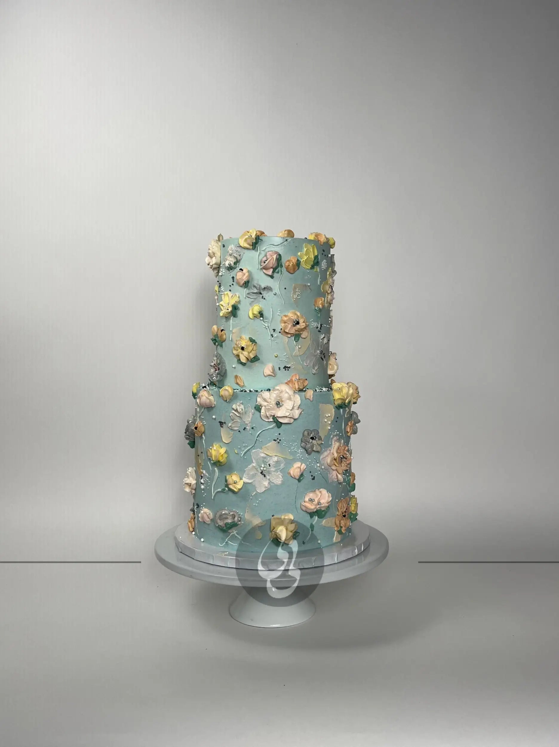 Hand painted floral on buttercream - custom cake