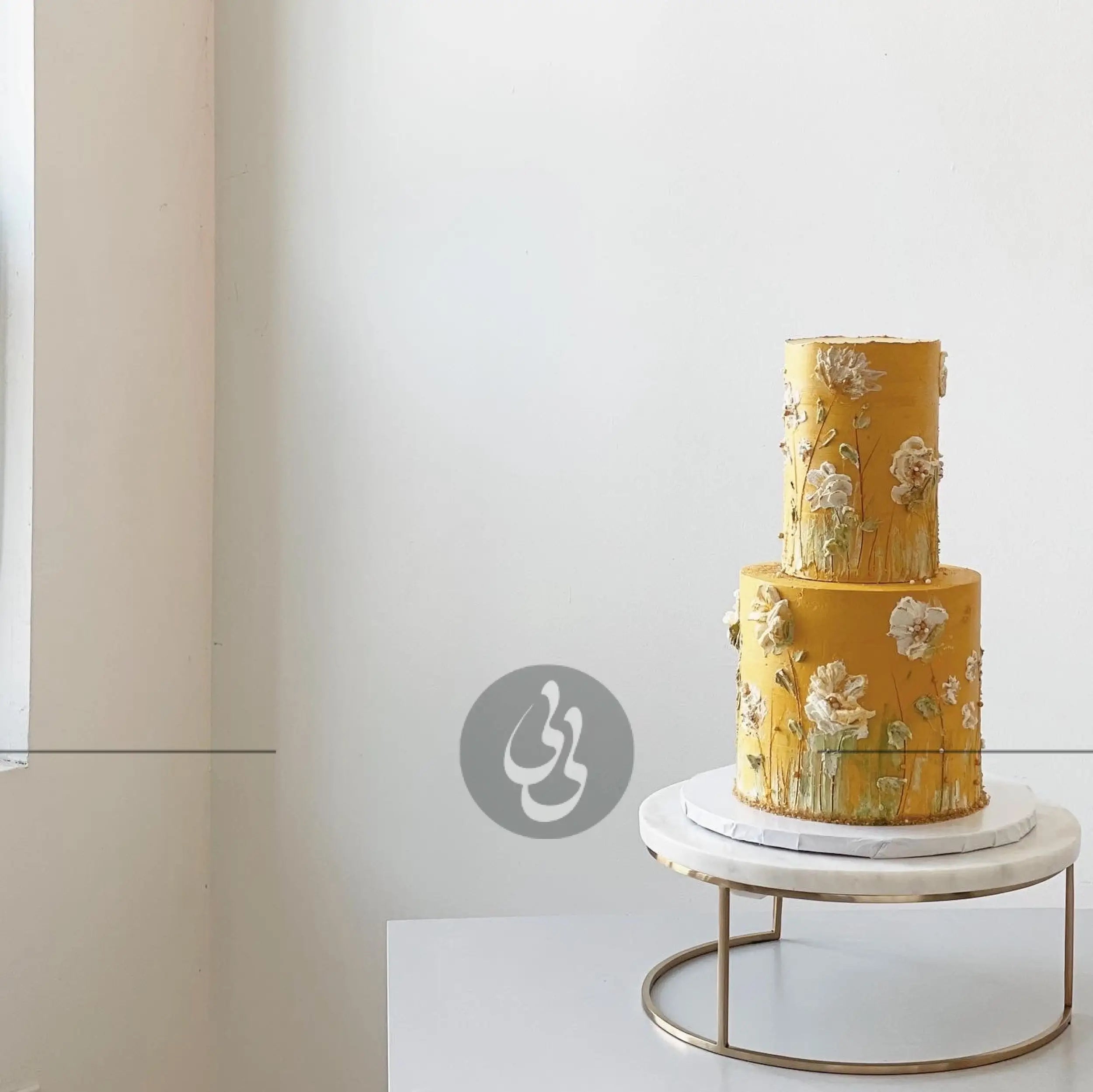 Hand painted flowers on buttercream - custom cake