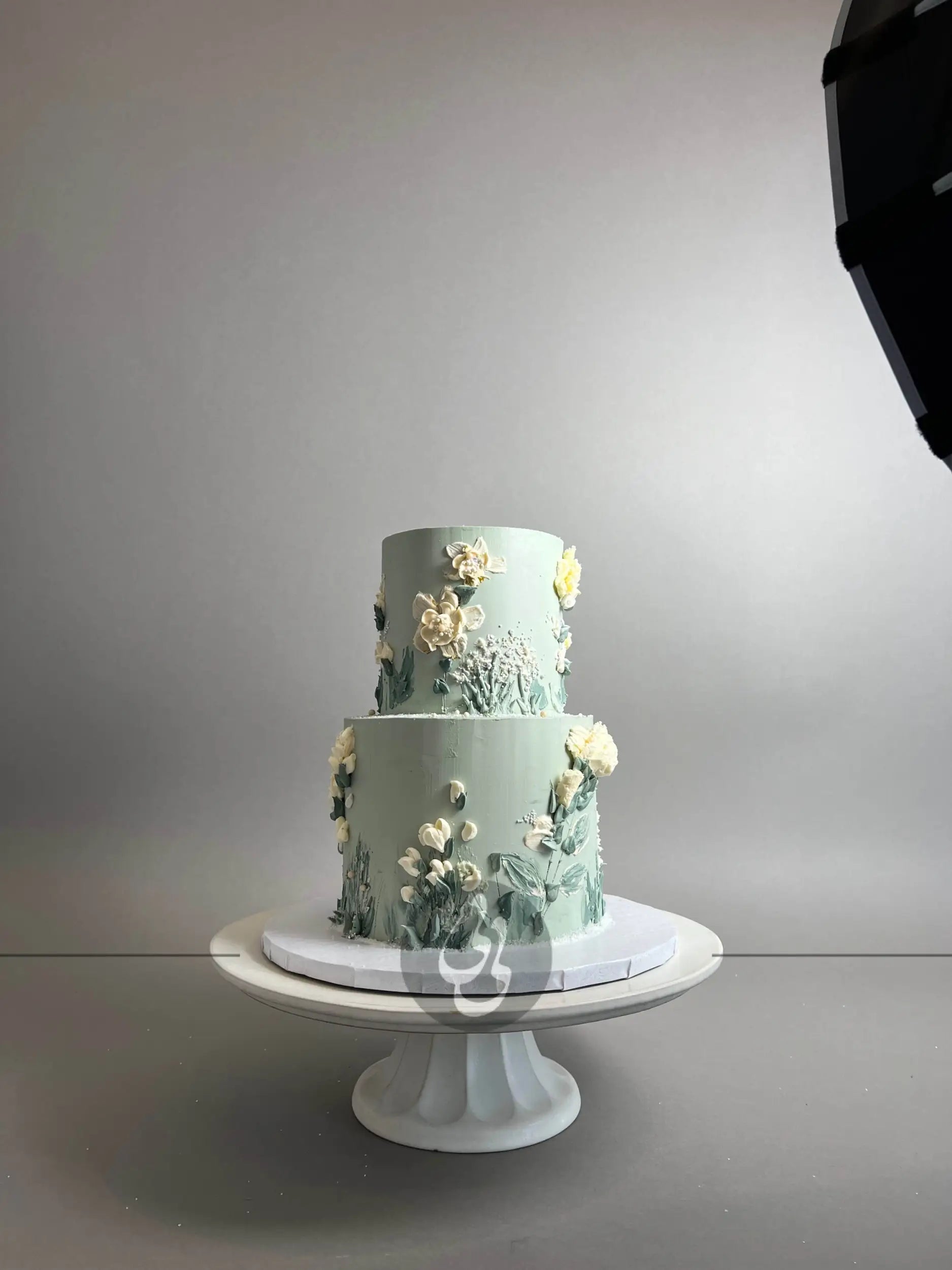 Hand painted flowers on buttercream - custom cake