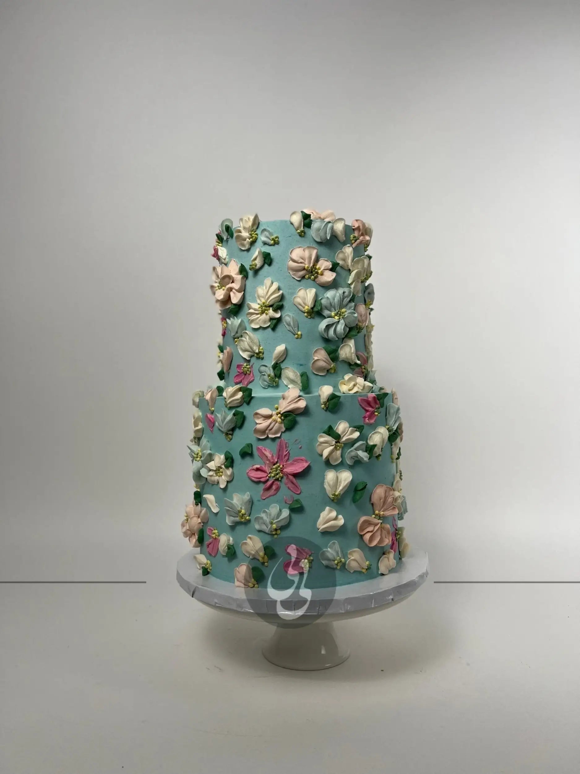 Hand piped flowers on buttercream 2 - custom cake