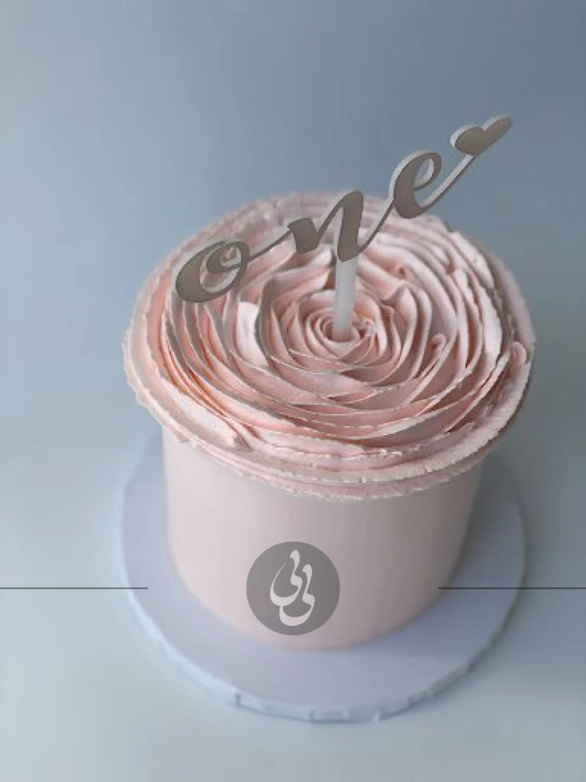 Hand piped ruffled rose on buttercream - custom cake