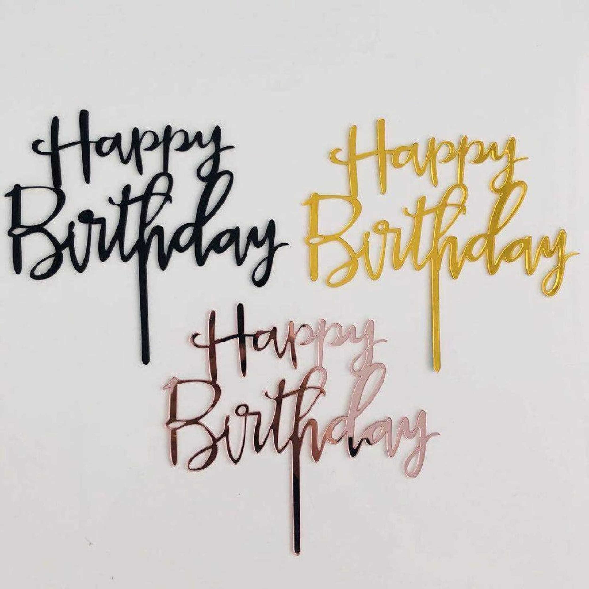 Hbd cake topper cursive - accessories