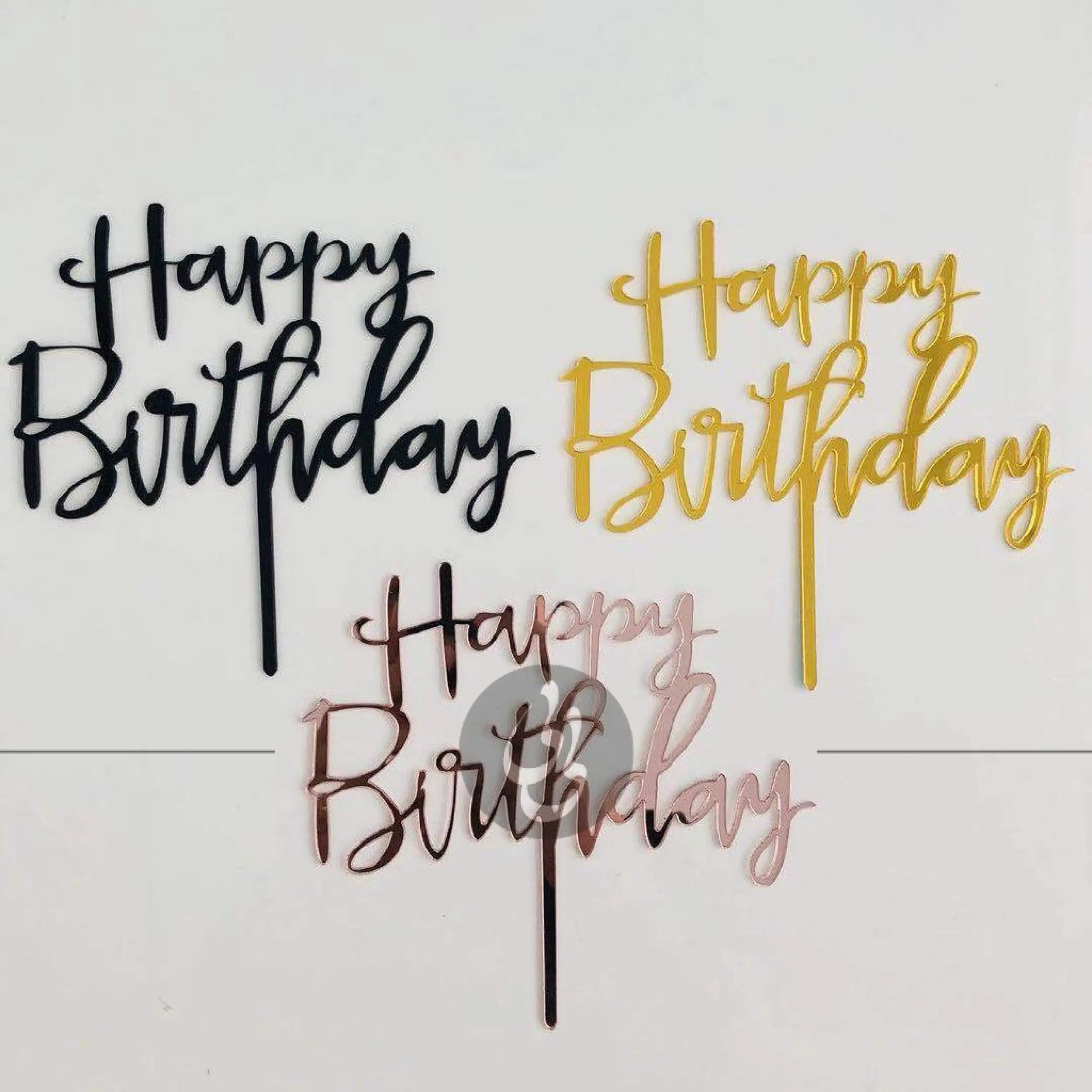 Hbd cake topper cursive - accessories