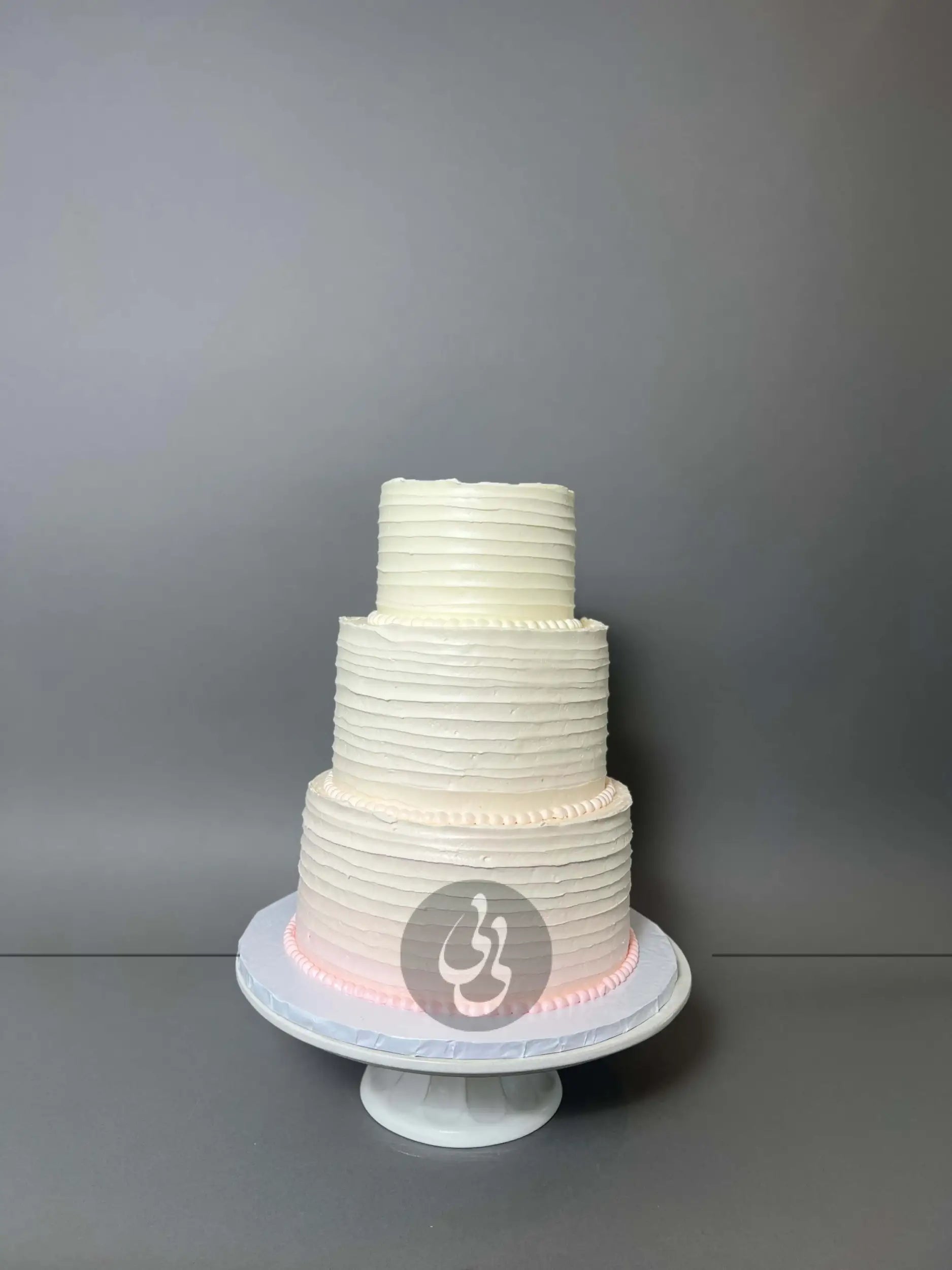 Horizontally textured buttercream - wedding cake