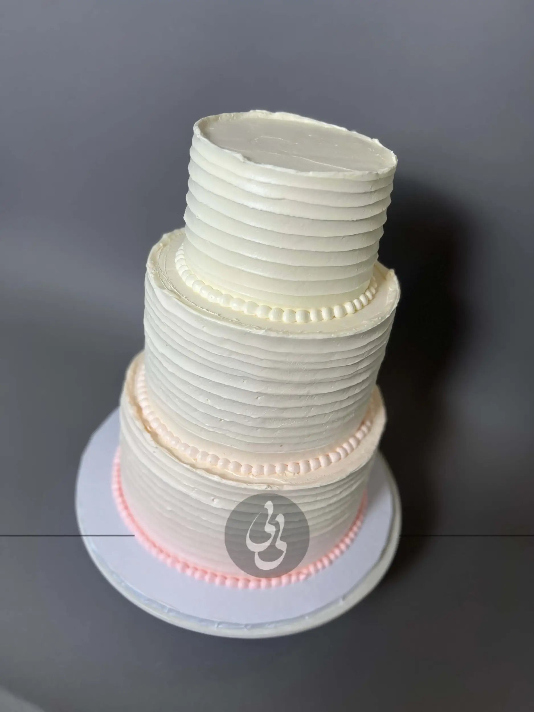 Horizontally textured buttercream - wedding cake