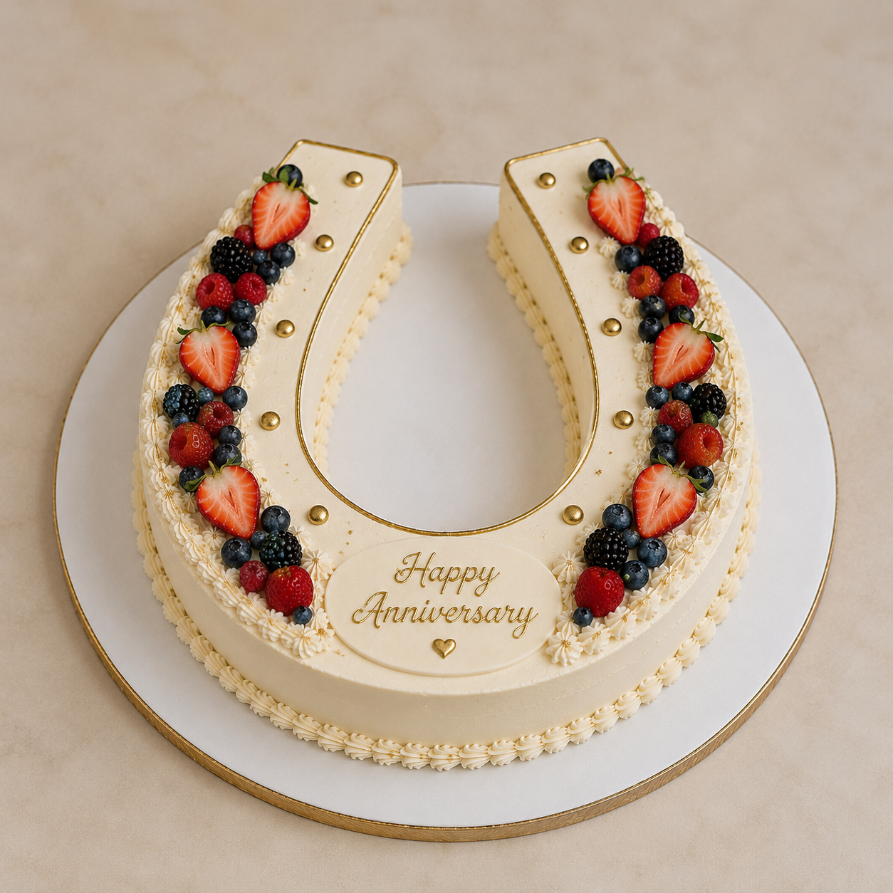Horseshoe Anniversary Cake