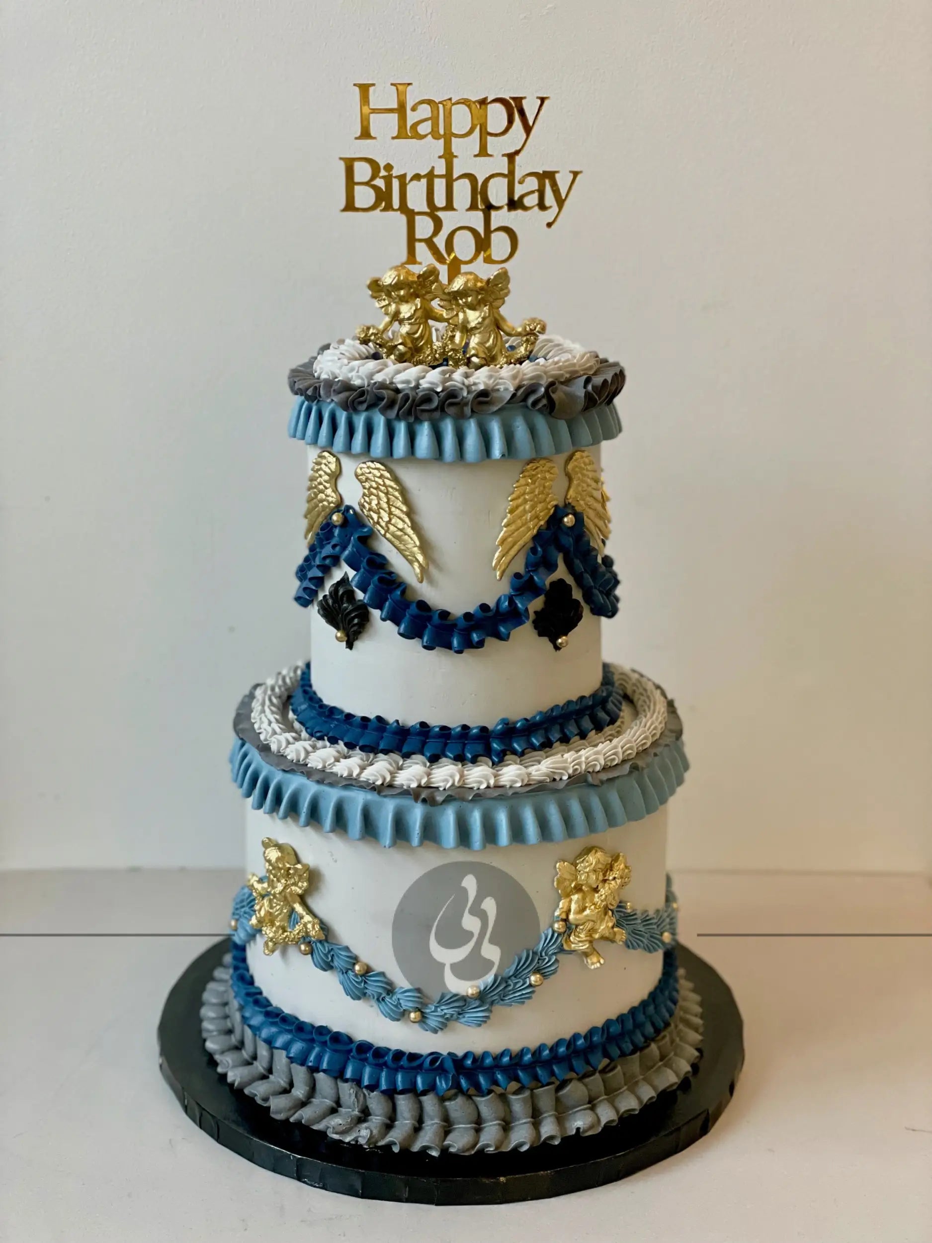 Lambeth angels & frills on buttercream - custom cake