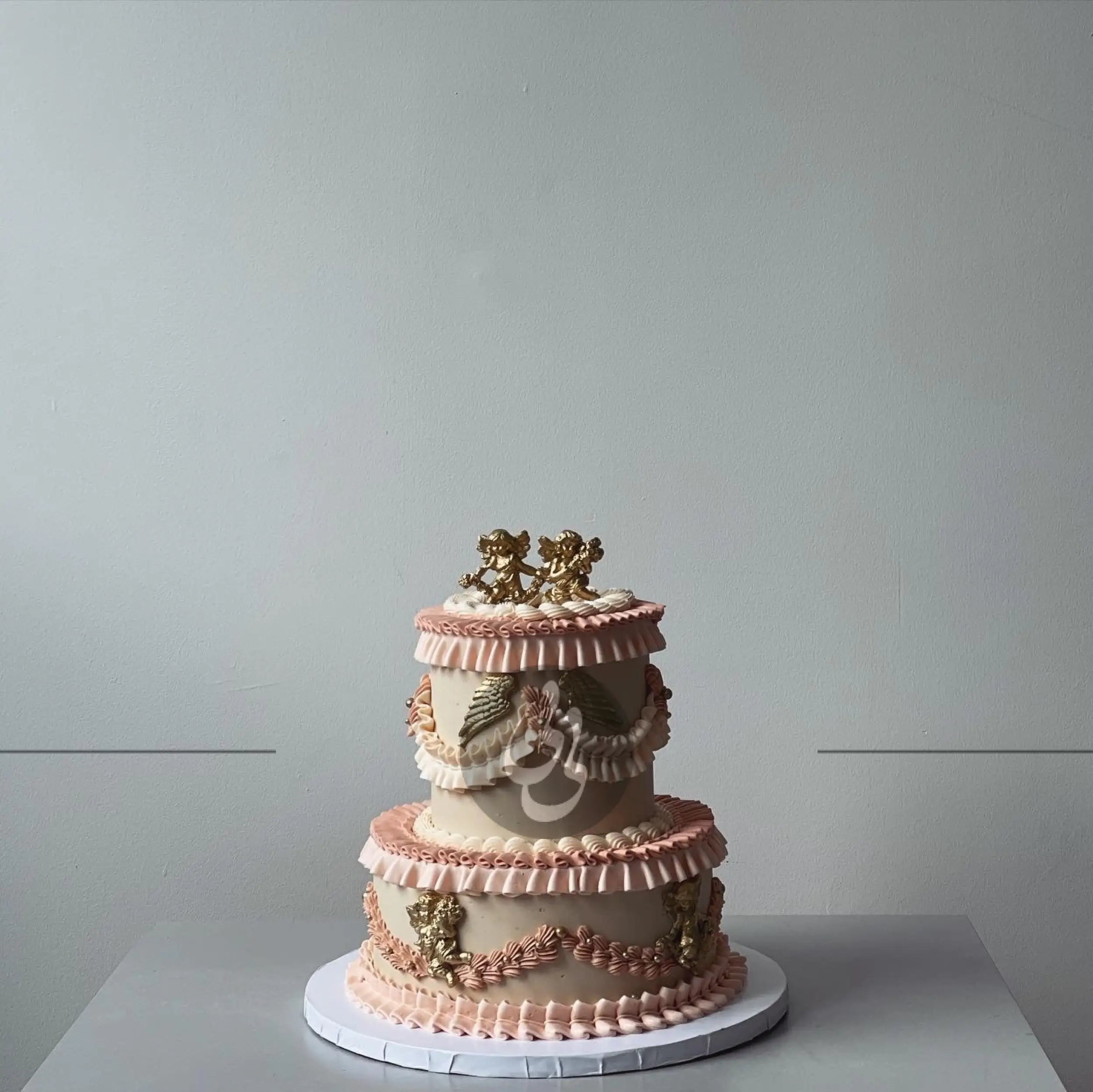 Lambeth angels & frills on buttercream - custom cake