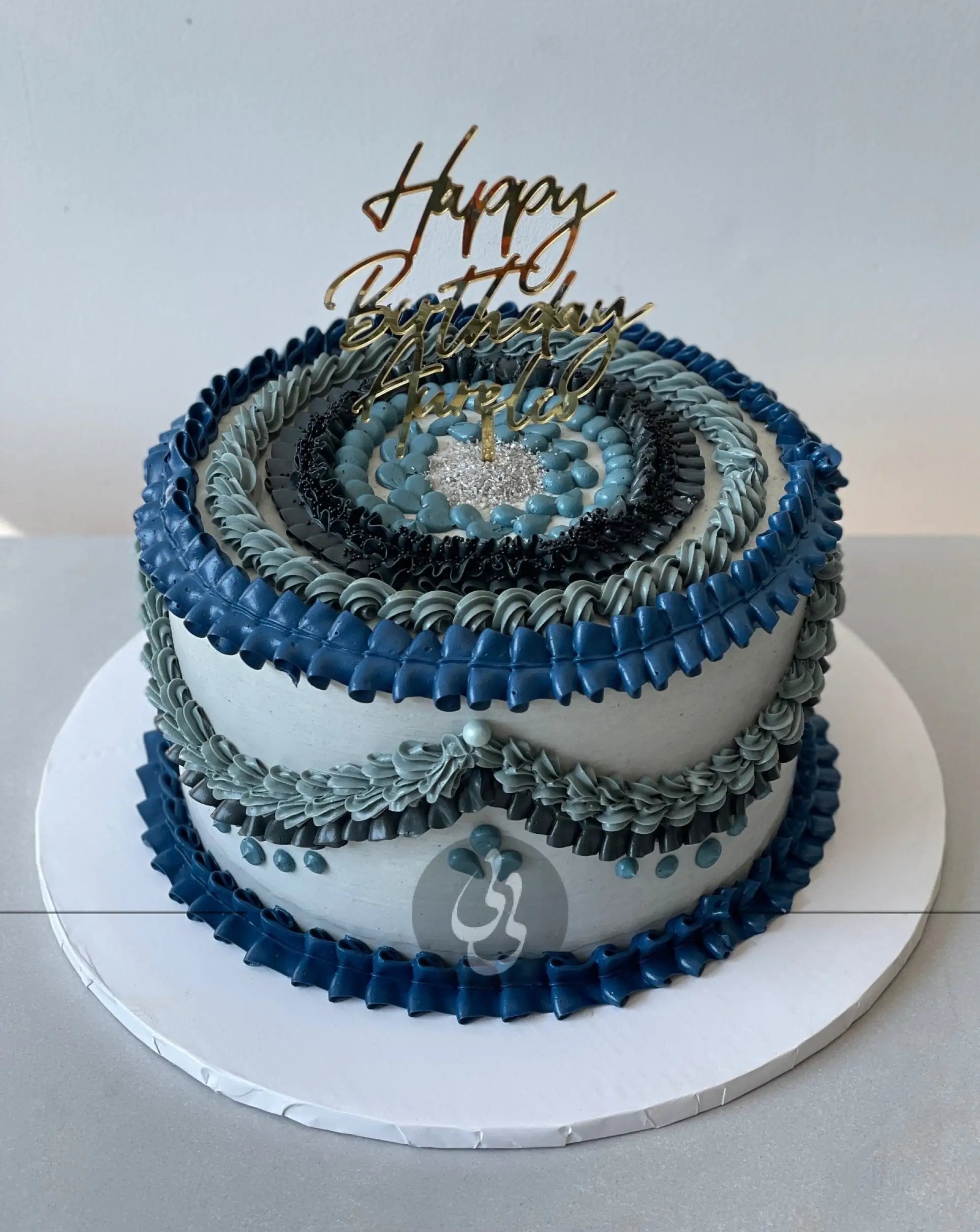 Lambeth on buttercream - custom cake