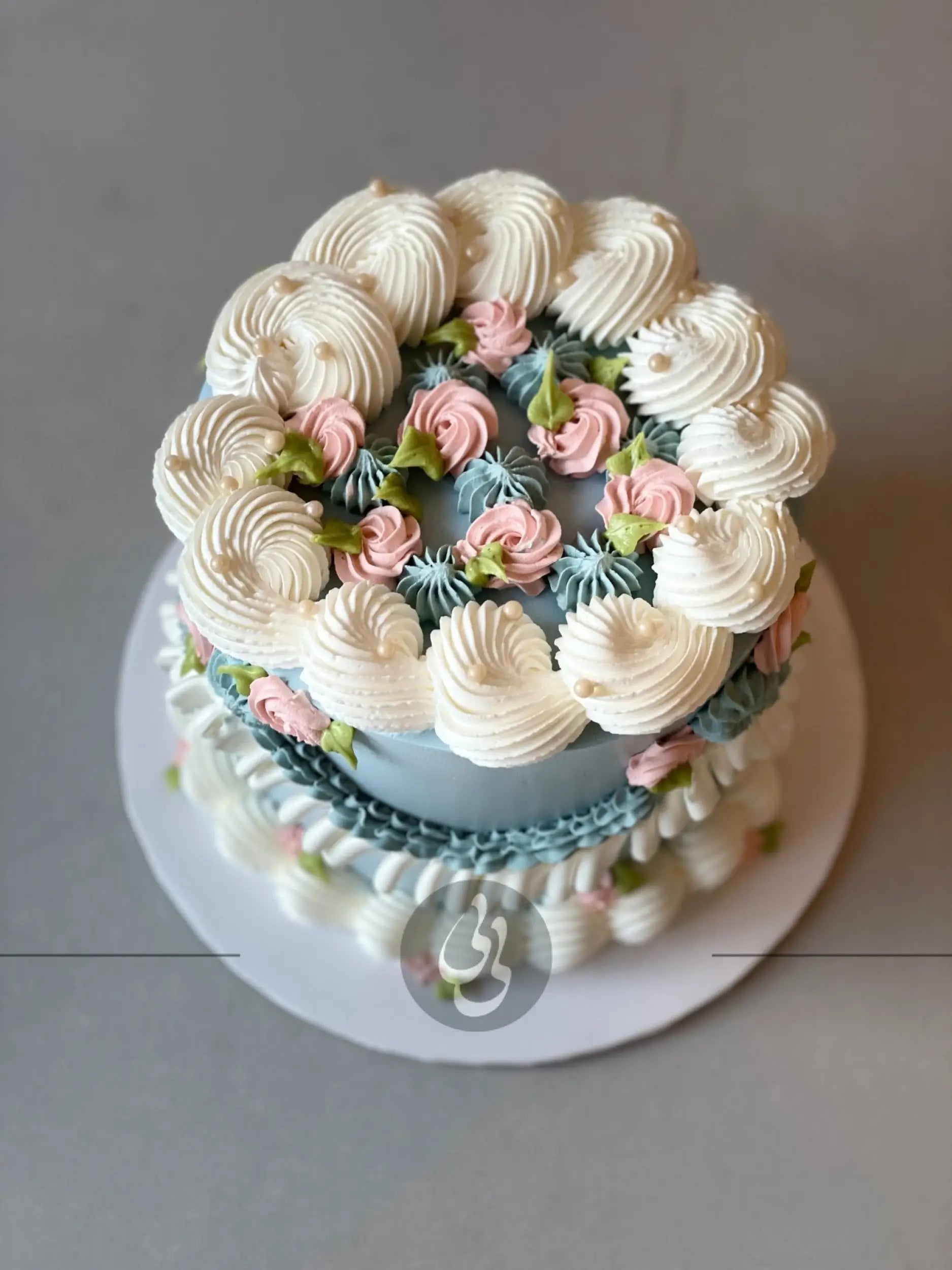 Lambeth on whipped cream - custom cake